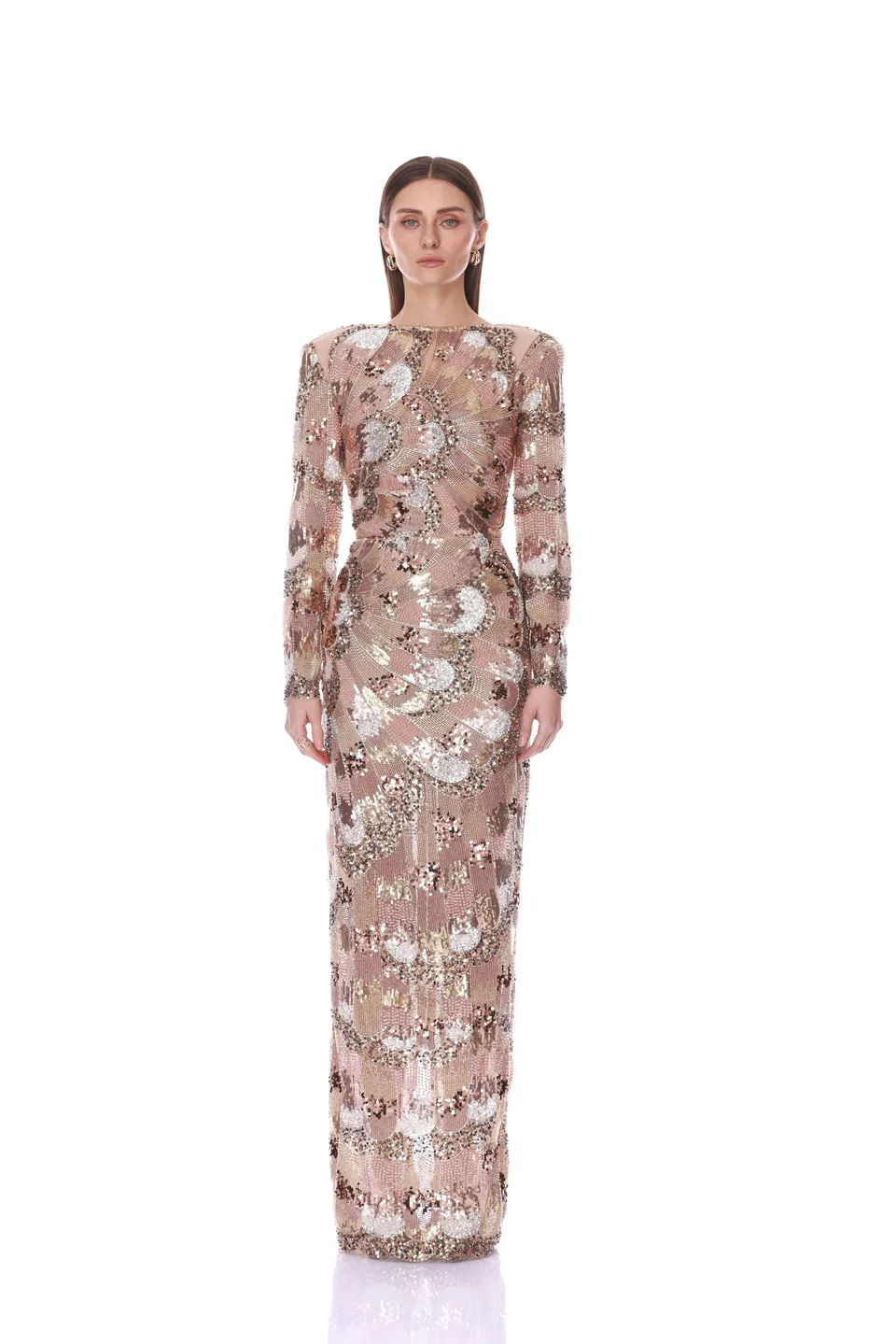 Bronx and Banco Metallic sukienka wieczorowa cekinowa maxi