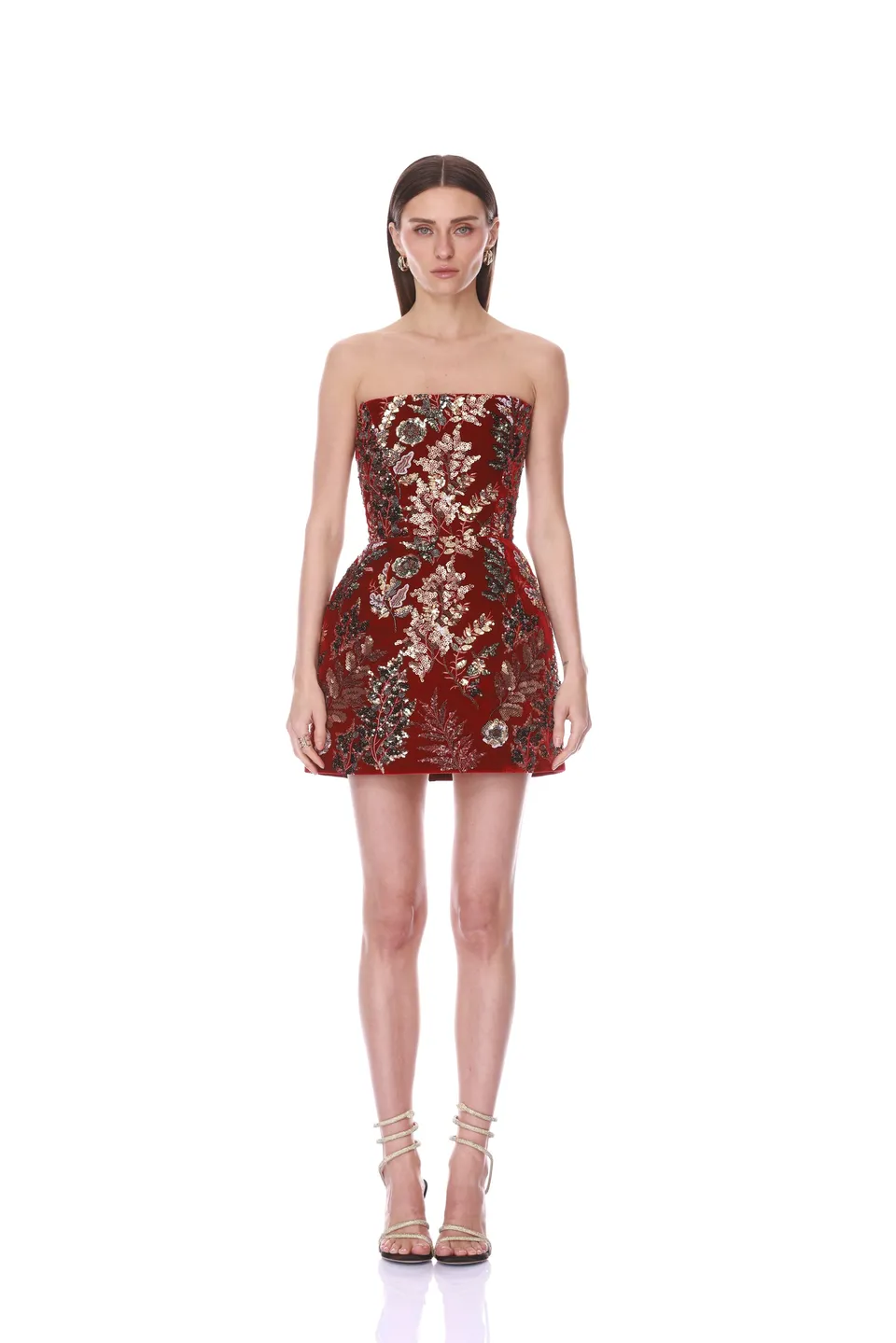 Bronx and Banco Velvet Embroidered mini sukienka aksamitna gorsetowa