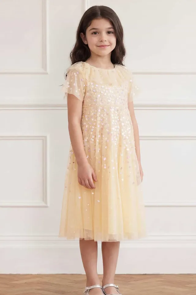 Needle & Thread Candy Dot sukienka dziewczęca żółta tiulowa