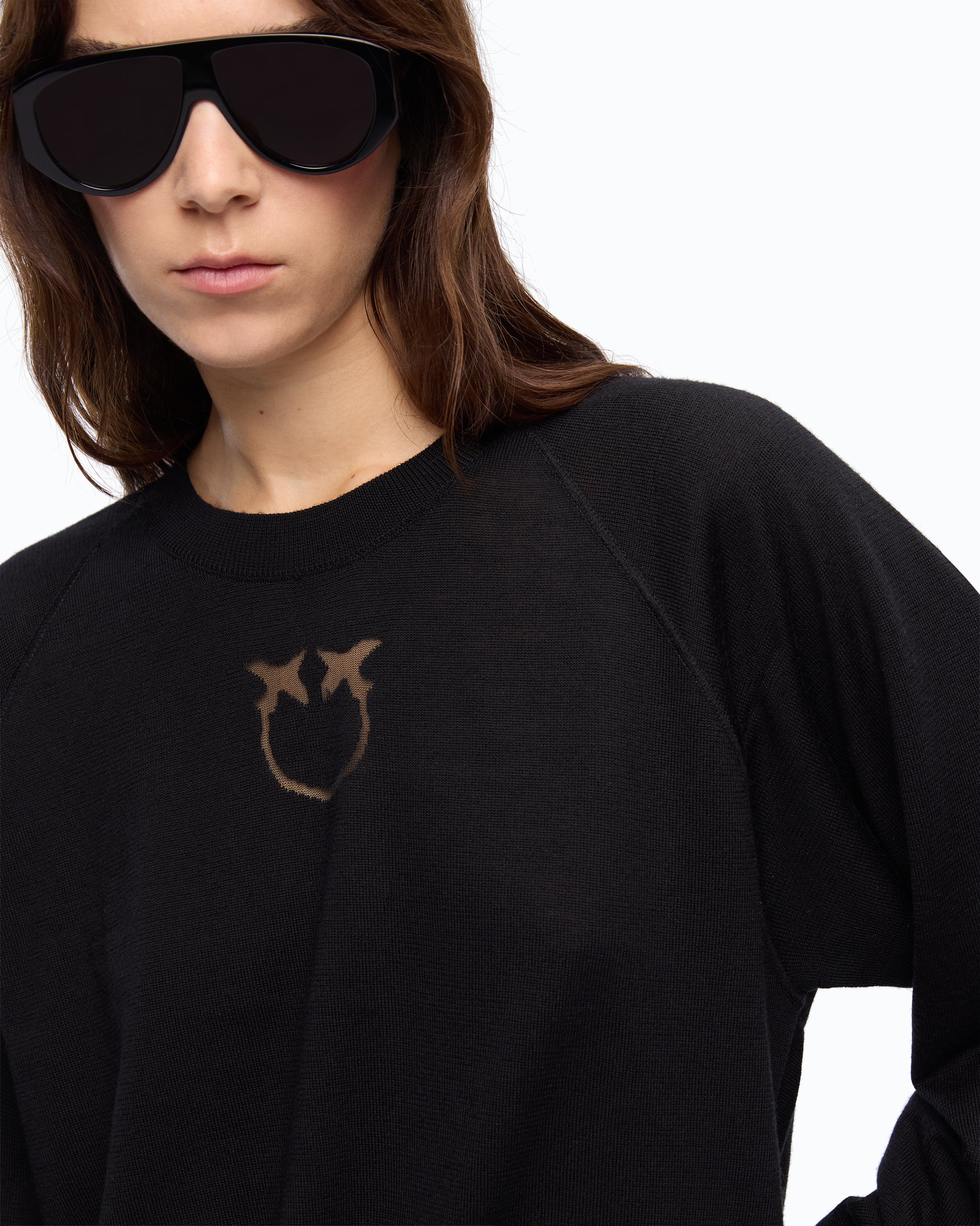 Pinko Lanzarote sweter wełniany Love Birds devore