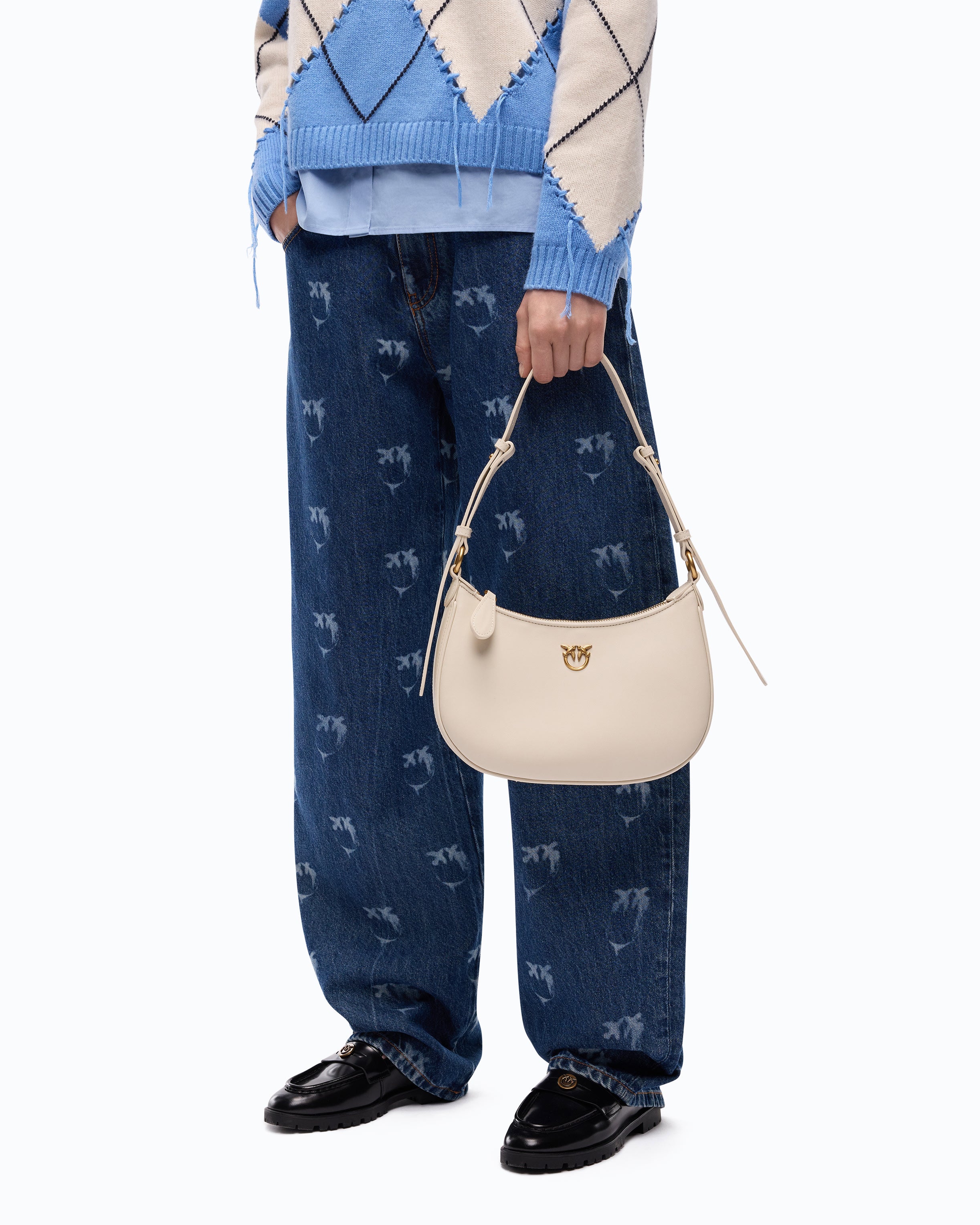 Pinko Love Bag Half Moon Mini torebka beżowa