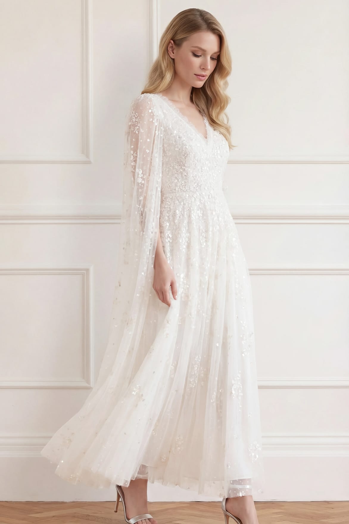 Needle & Thread Versailles Ditsy suknia White