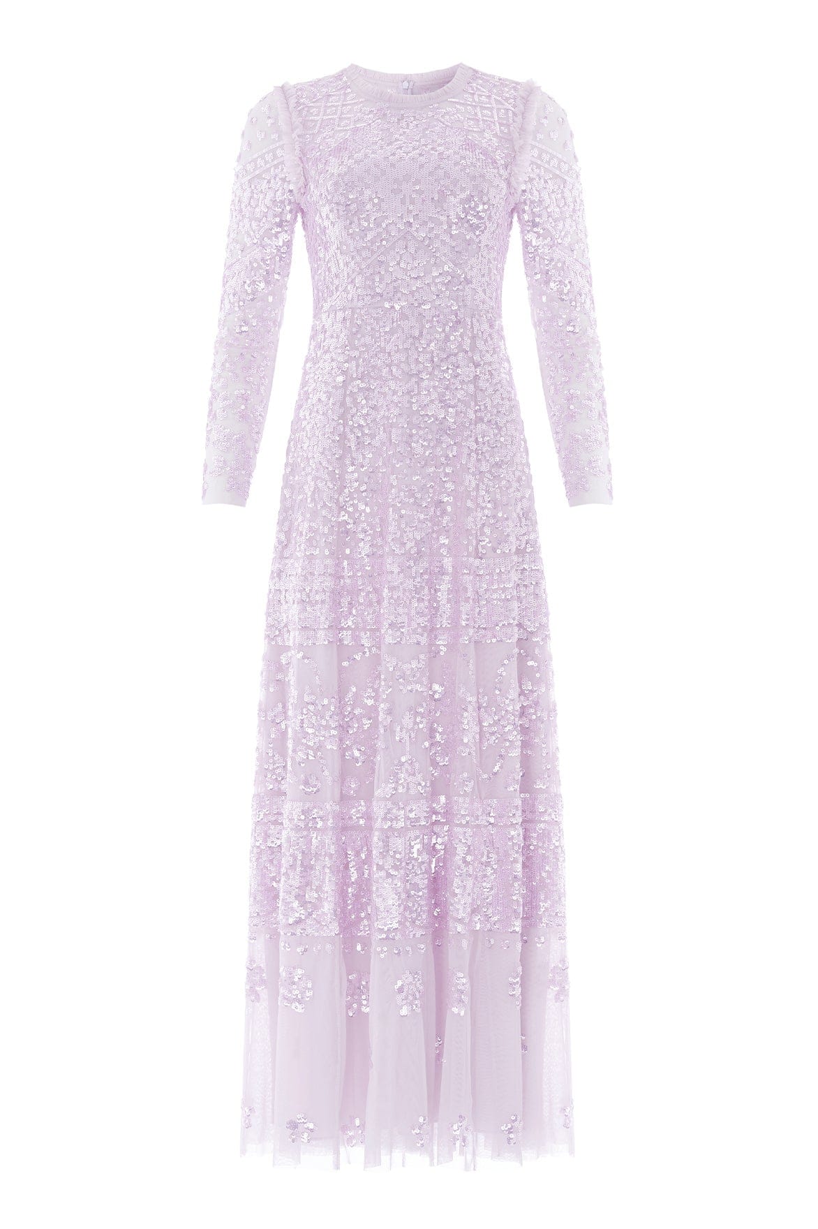 Needle & Thread Aurora Gown sukienka liliowa cekinowa maxi