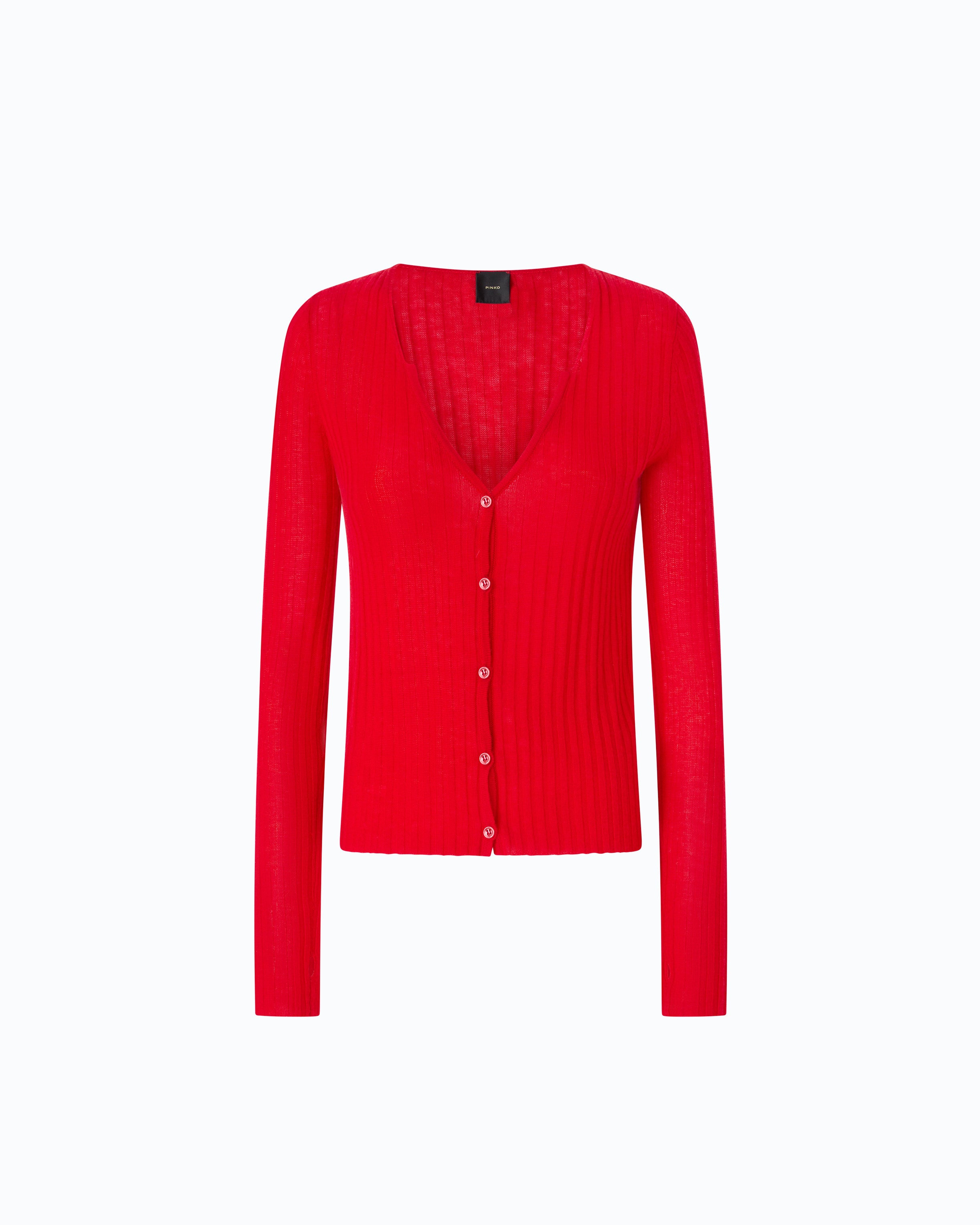 Pinko Sibilo Cardigan kardigan czerwony wełna