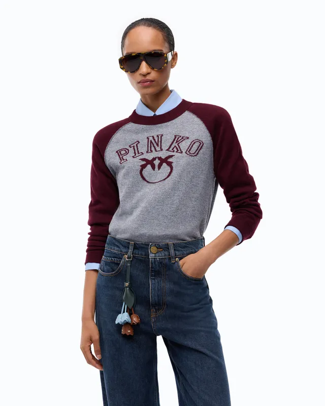 Pinko Amsterdam Sweater sweter wełna kaszmir szary