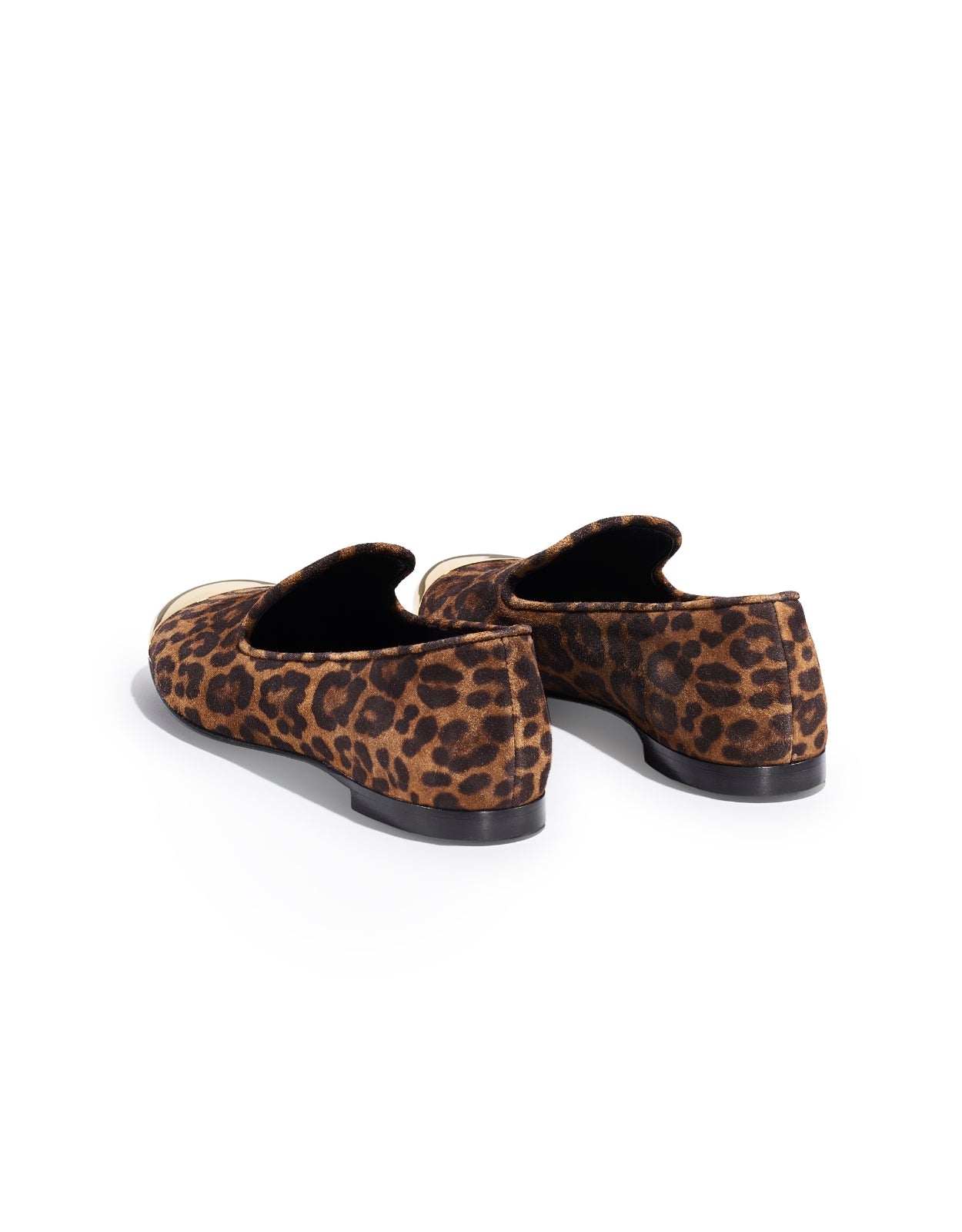 Temperley London Vesper mokasyny Leopard złoty nosek