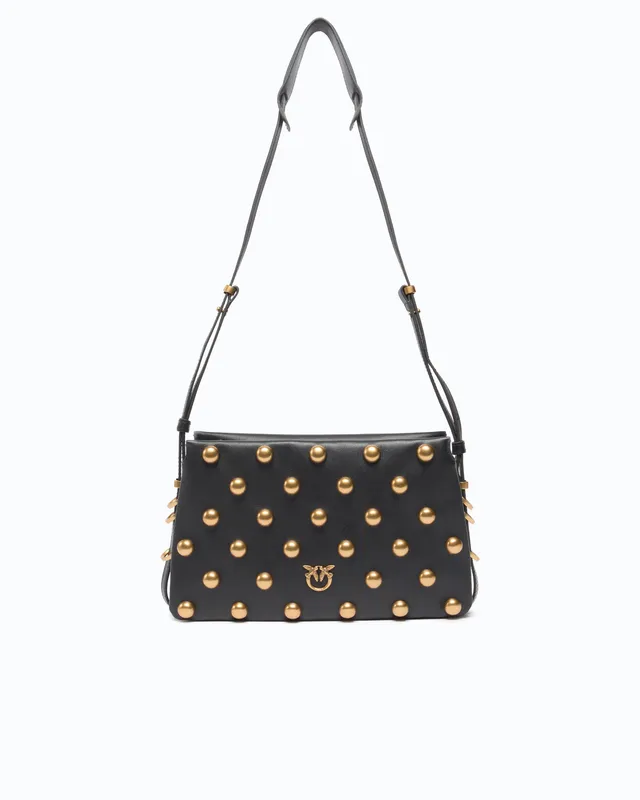 Pinko One Two Three Bag torebka mini czarna z ćwiekami