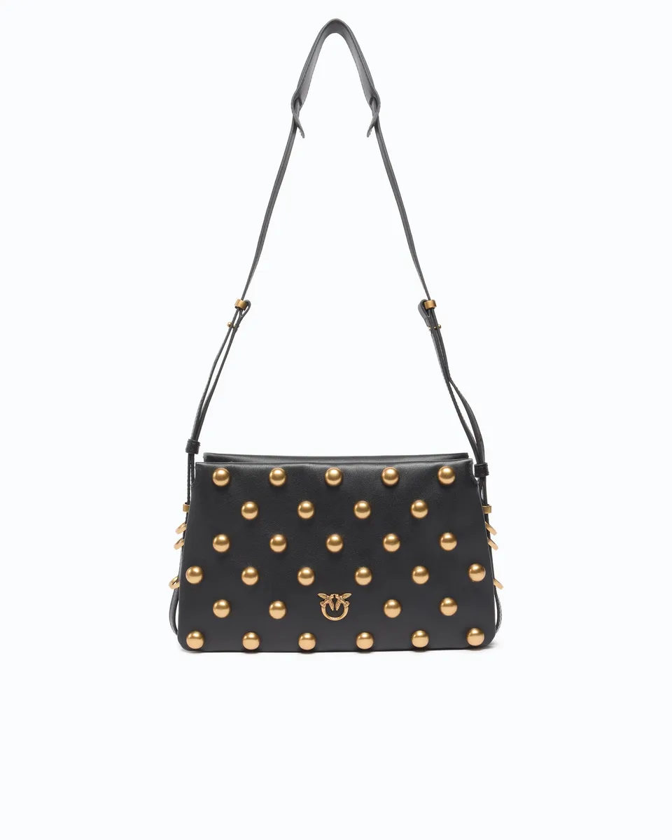 Pinko One Two Three Bag torebka mini czarna z ćwiekami