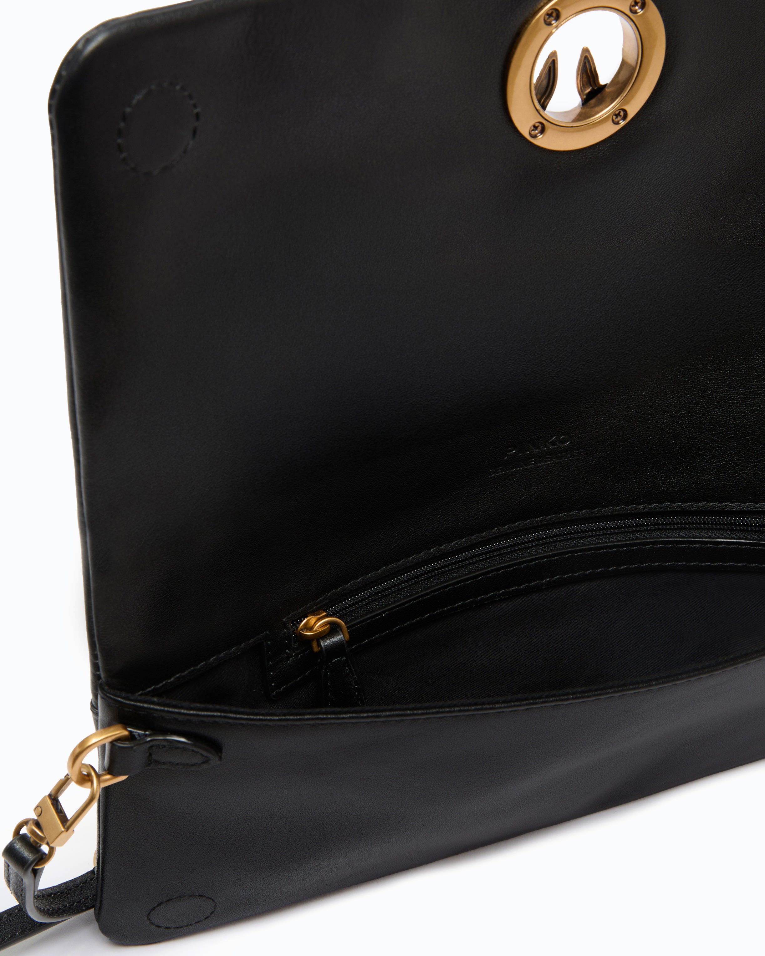 Pinko Love Bag Click Soft kopertówka czarna skóra