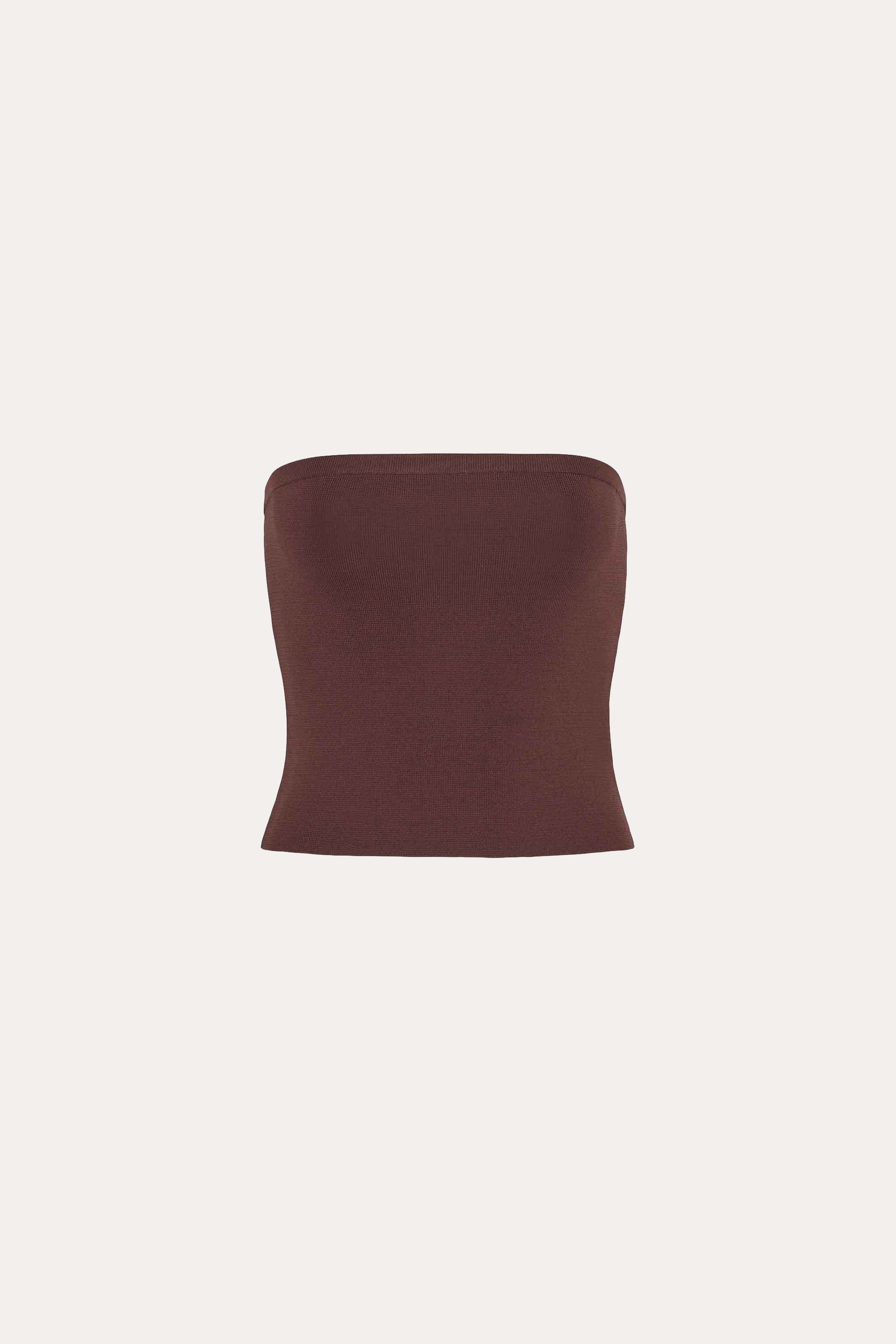 Elie Tahari Remi top bez ramiączek Bitter Chocolate