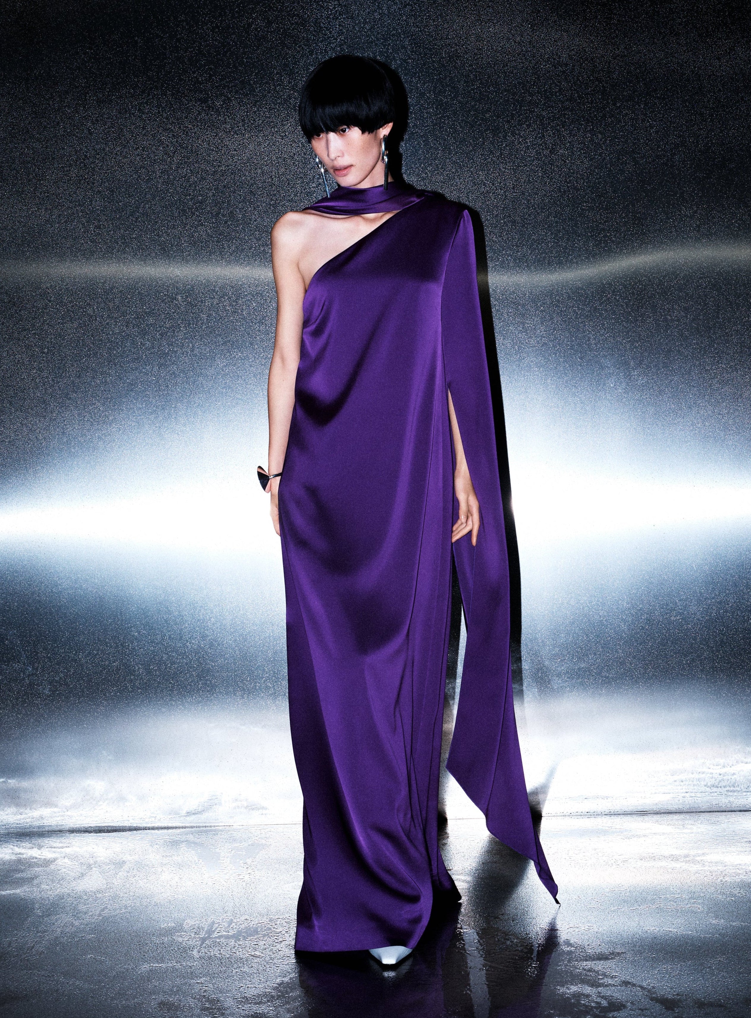 Solace London Newman sukienka wieczorowa maxi fiolet