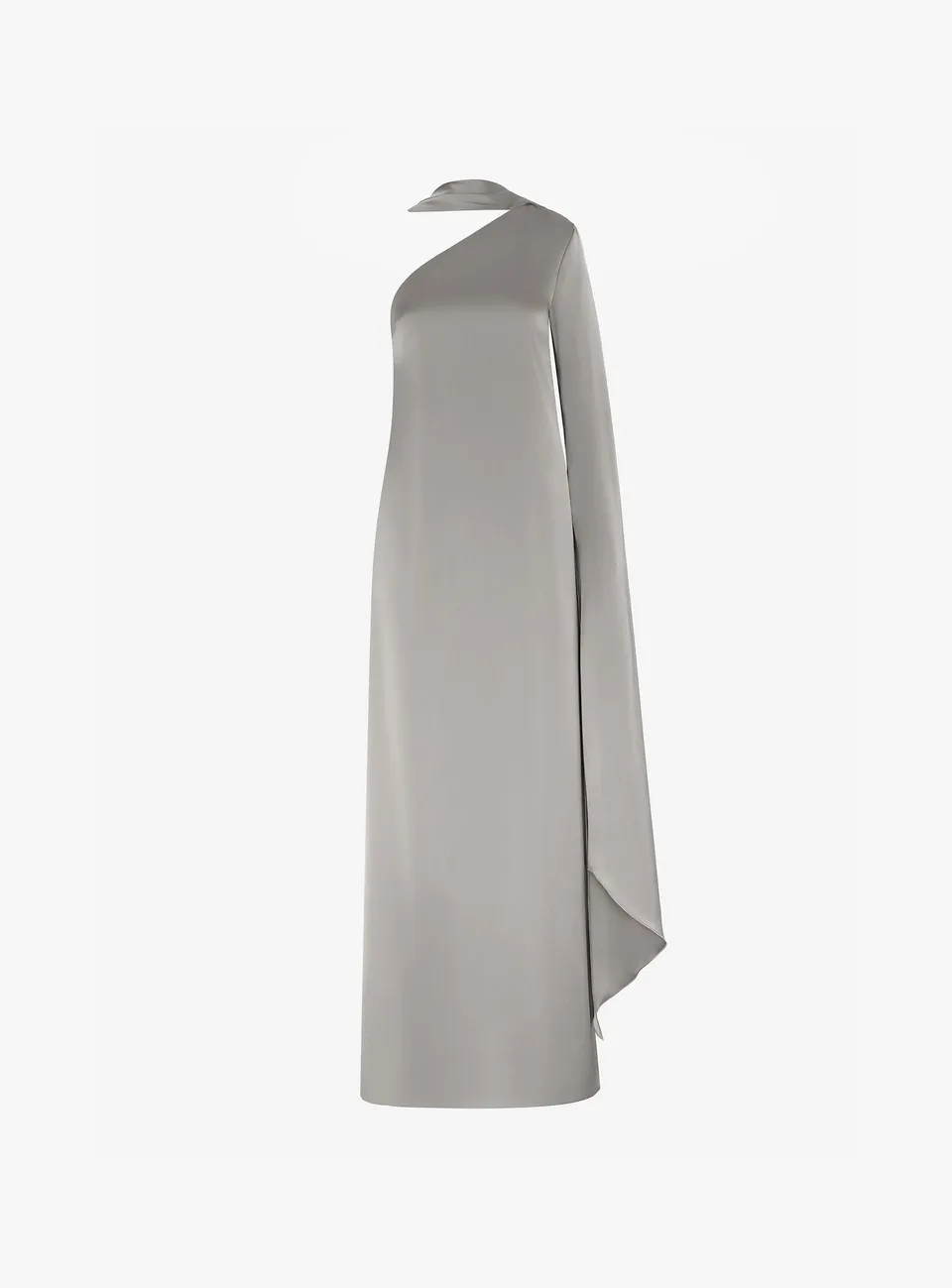 Solace London Newman sukienka maxi srebrna na jedno ramię