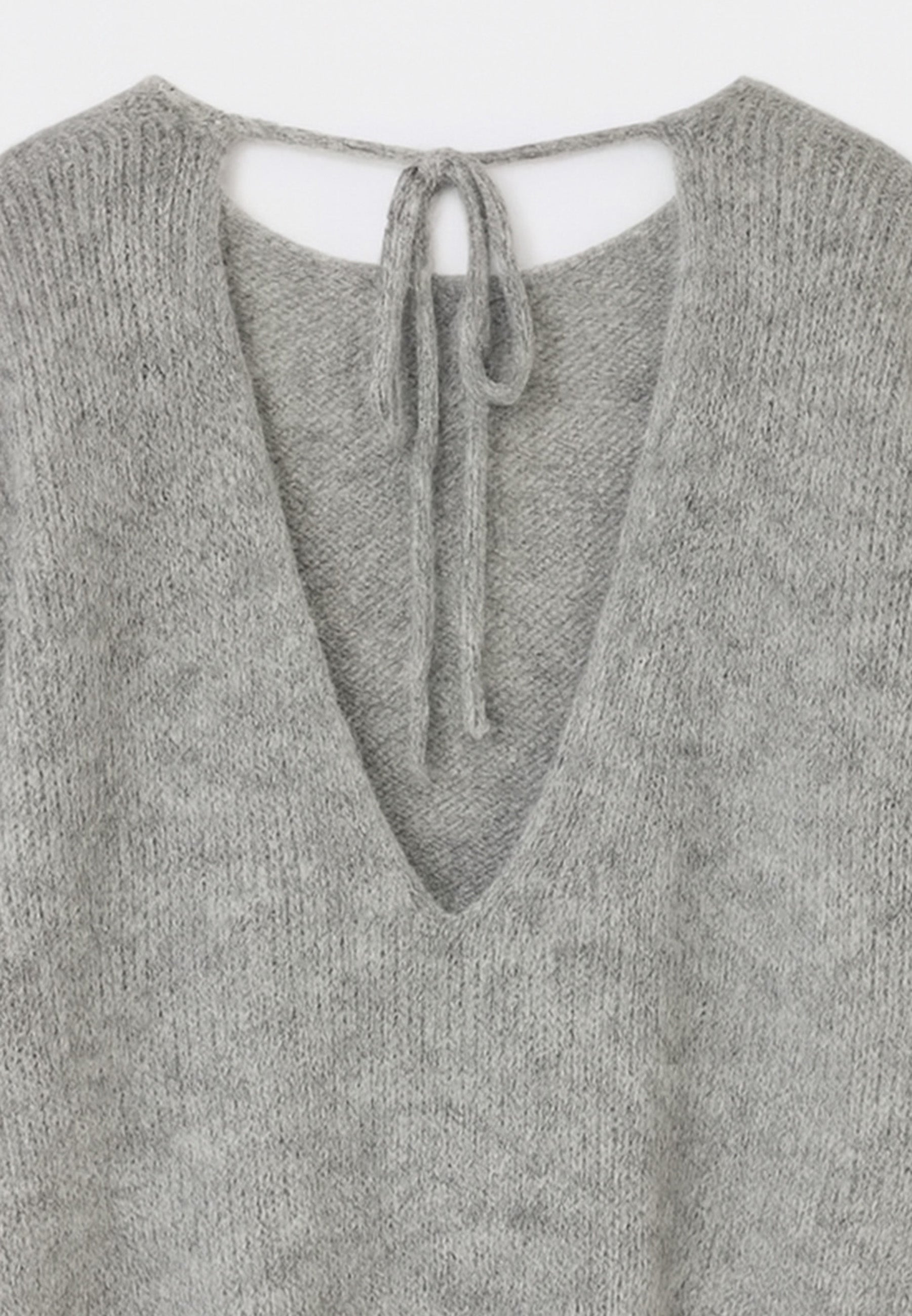 Nudyess Como sweter alpaka szary wiązanie