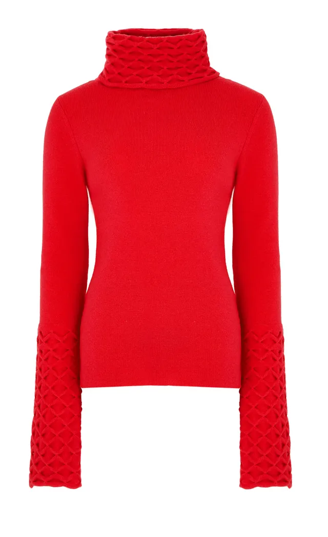 Temperley London Honeycomb sweter czerwony wełna