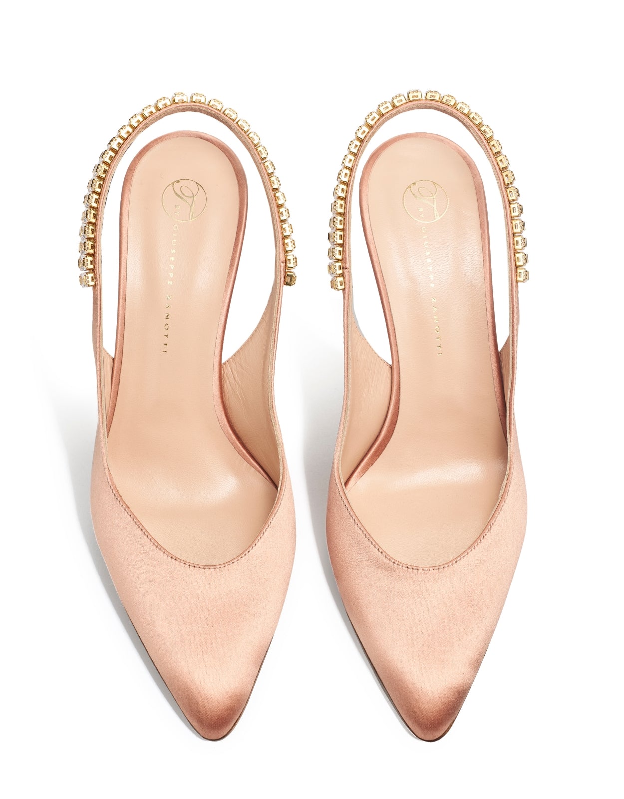 Temperley London Raven szpilki slingback nude satynowe 10 cm