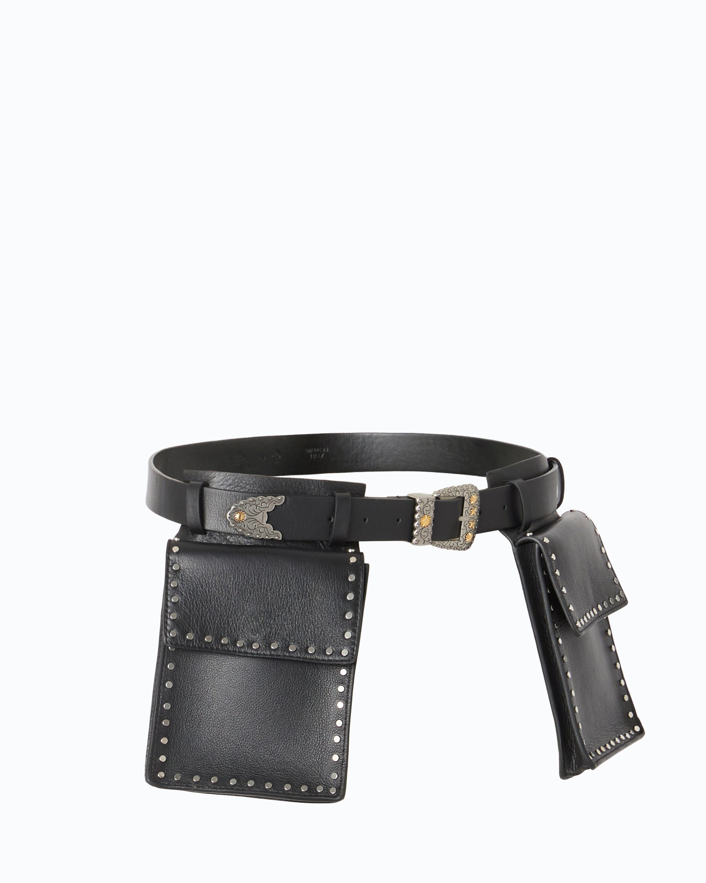 Pinko Low Belt H3 pasek kowbojski czarny 3 cm
