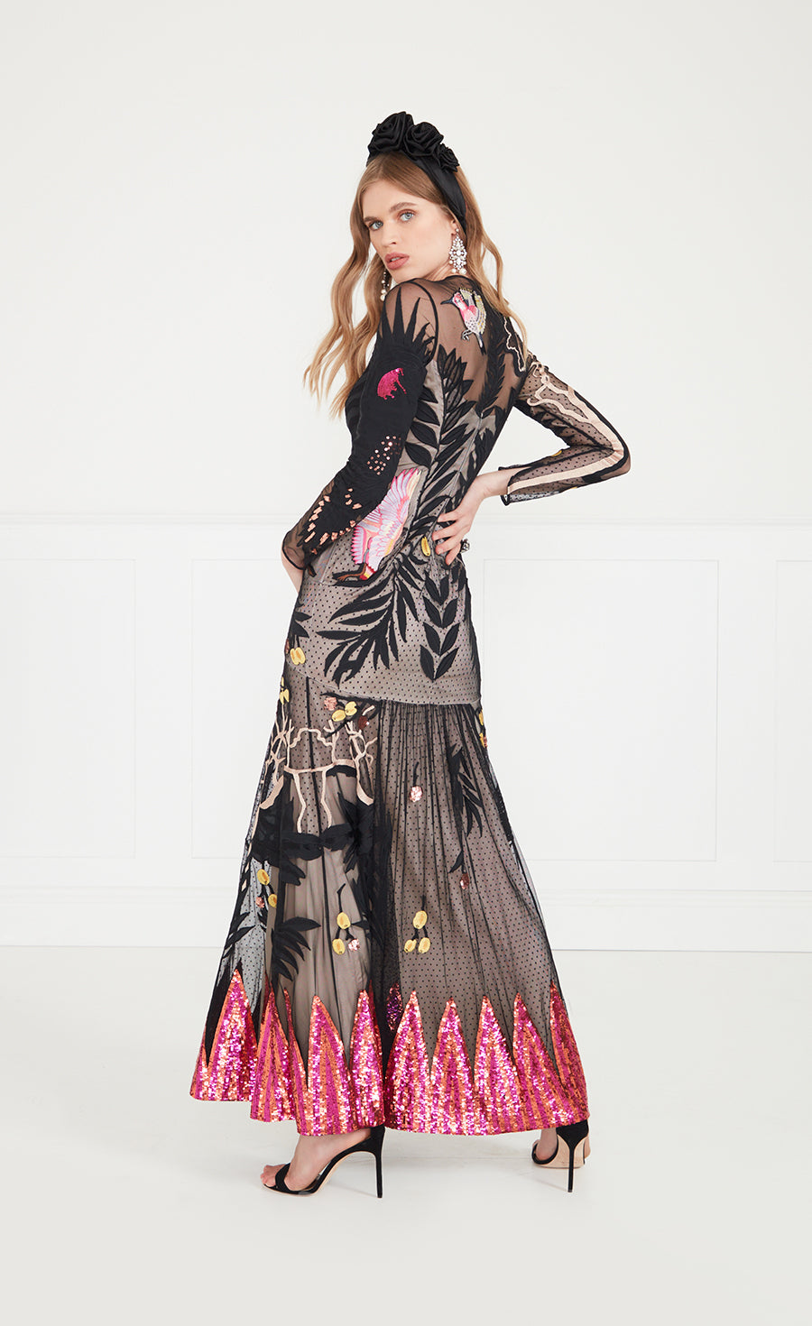 Temperley London Opera Tattoo sukienka wieczorowa Black Mix