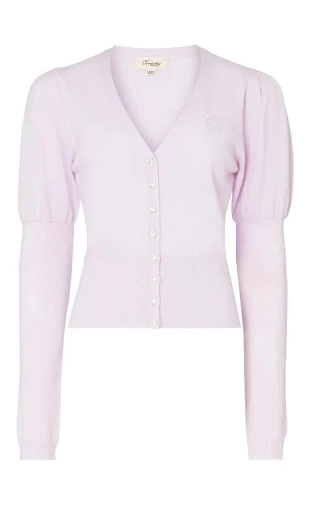 Temperley London T-Logo kardigan kaszmirowy różowy