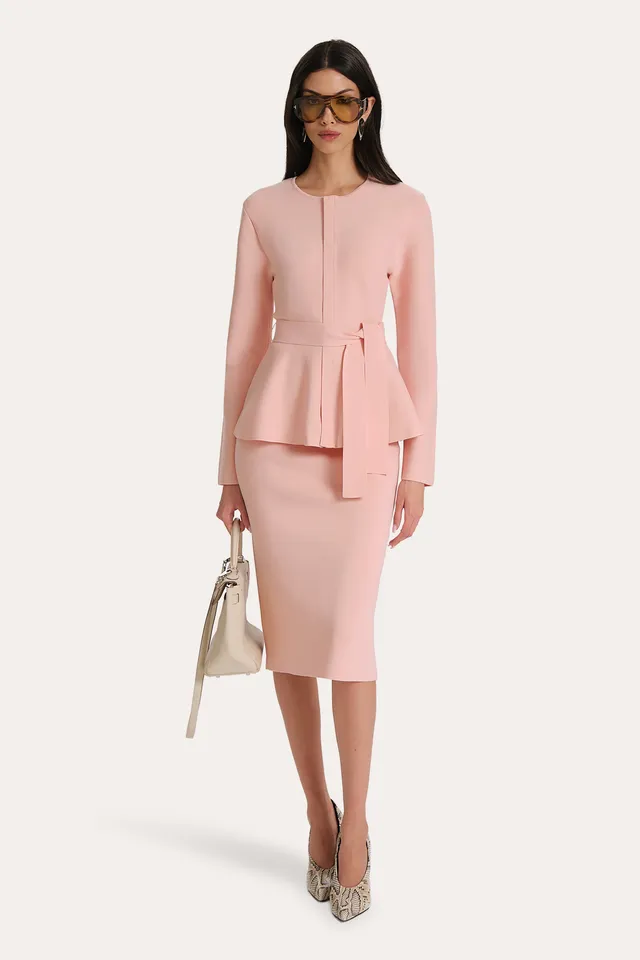 Elie Tahari Skylar spódnica ołówkowa dusty rose