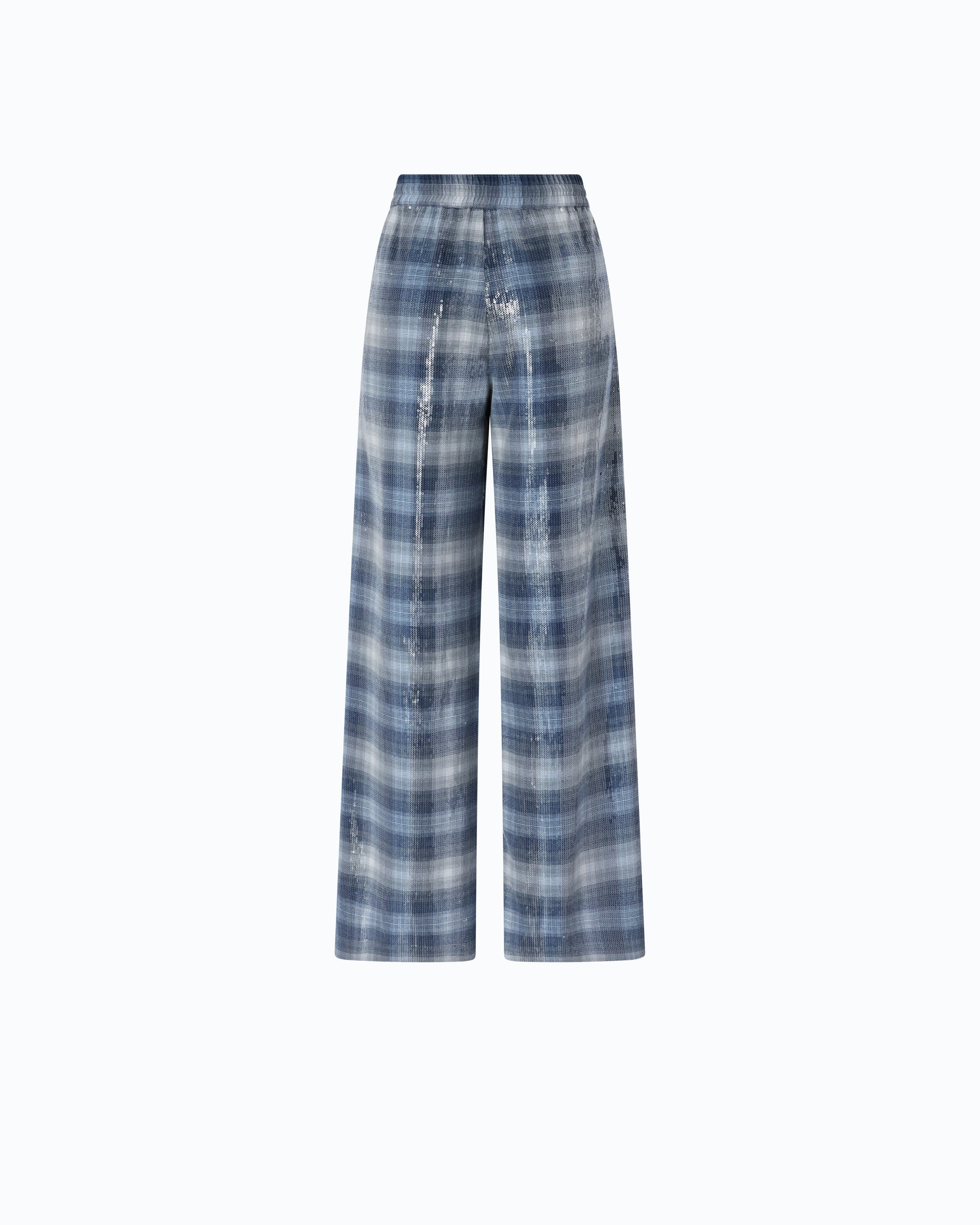 Pinko Primula Pants spodnie palazzo cekinowe kratka