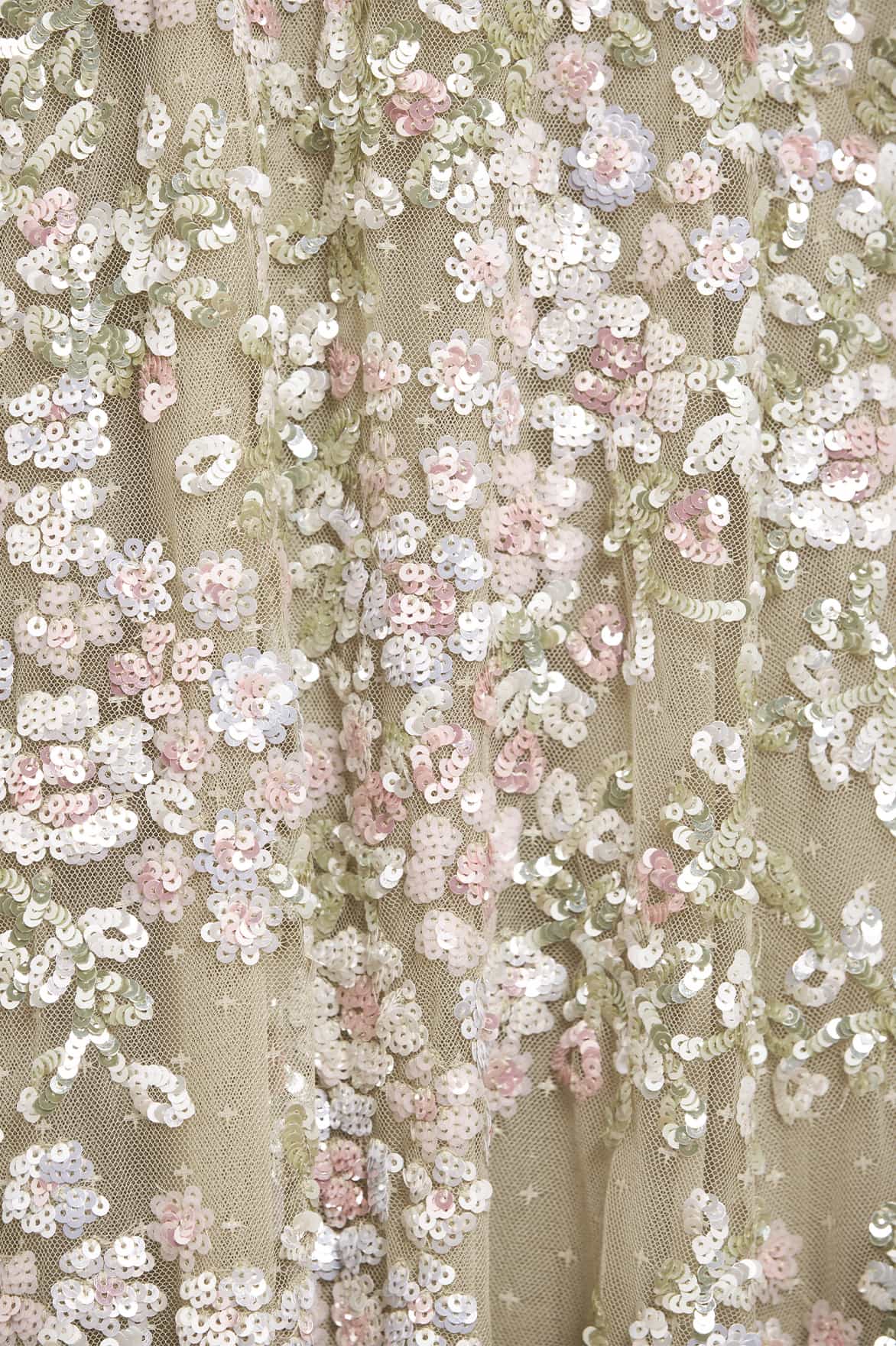 Needle & Thread Dream Garland Gown sukienka zielona bez ramiączek
