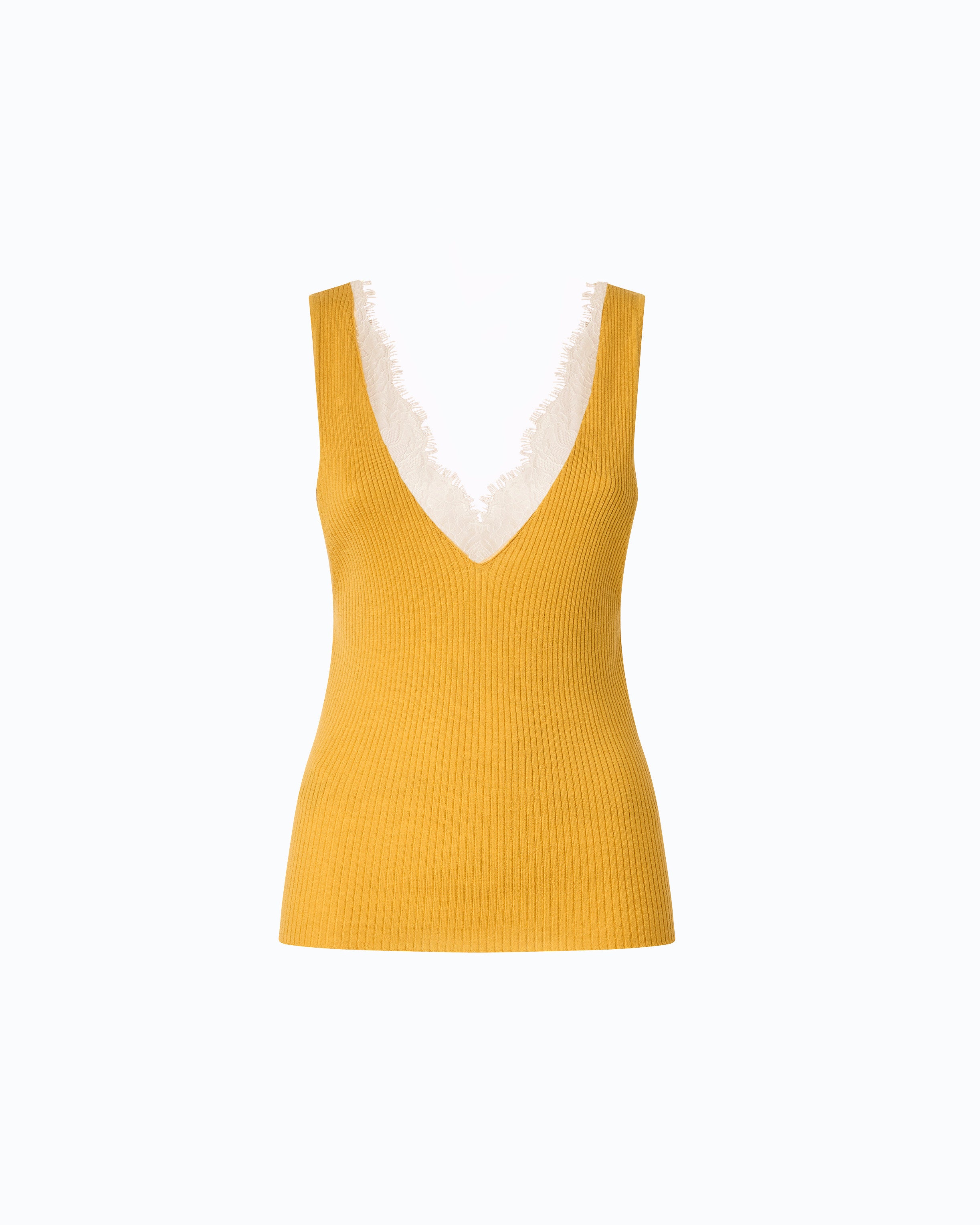 Pinko Oslo Tank Top top jedwabno-kaszmirowy złoty