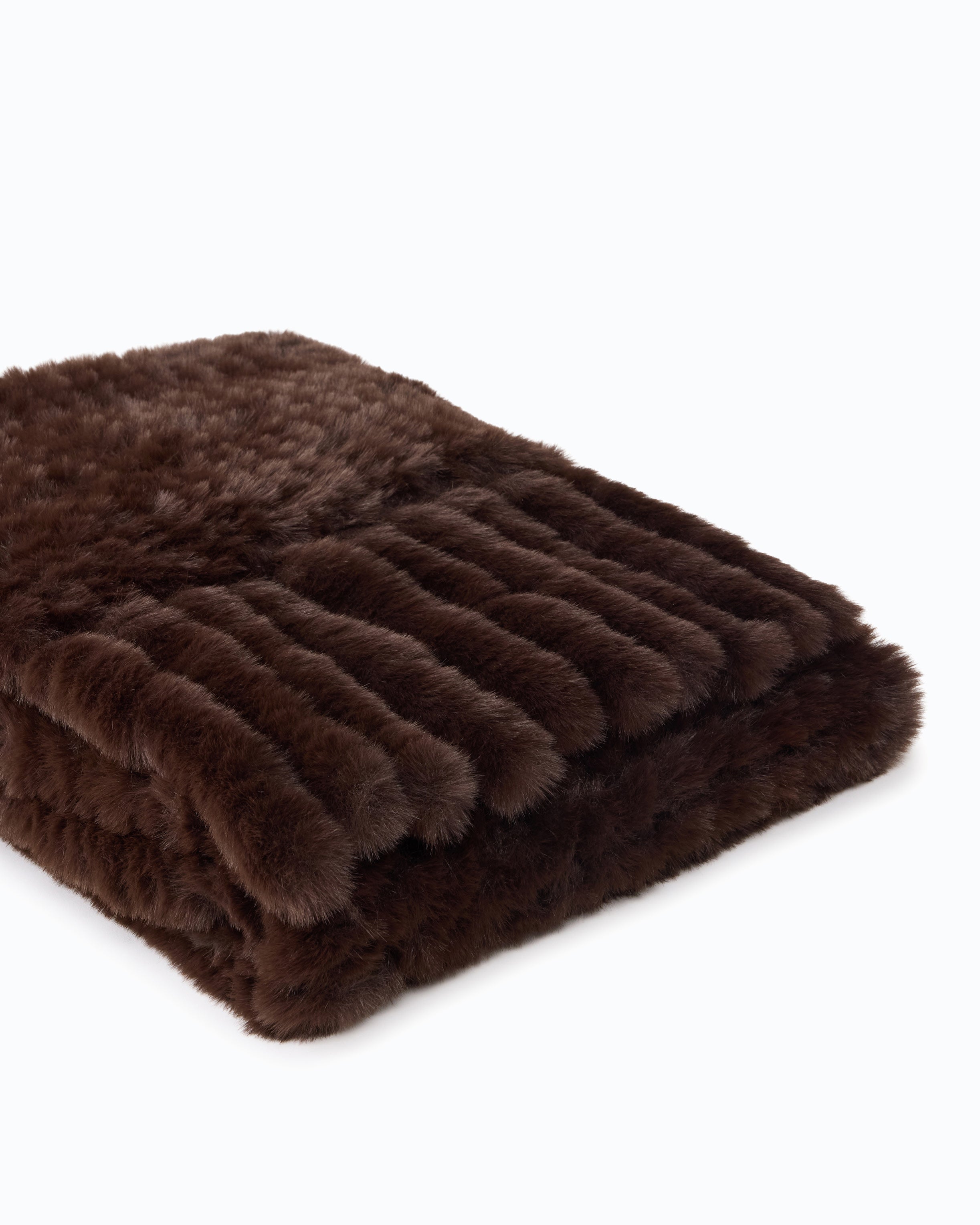 Pinko Gelso Scarf szalik brązowy futro kratka