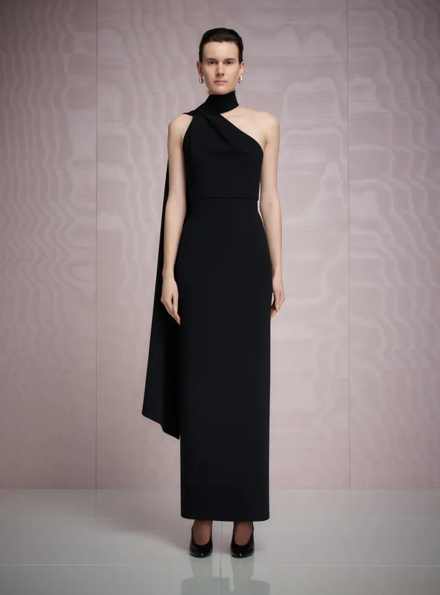 Solace London Demi sukienka czarna maxi