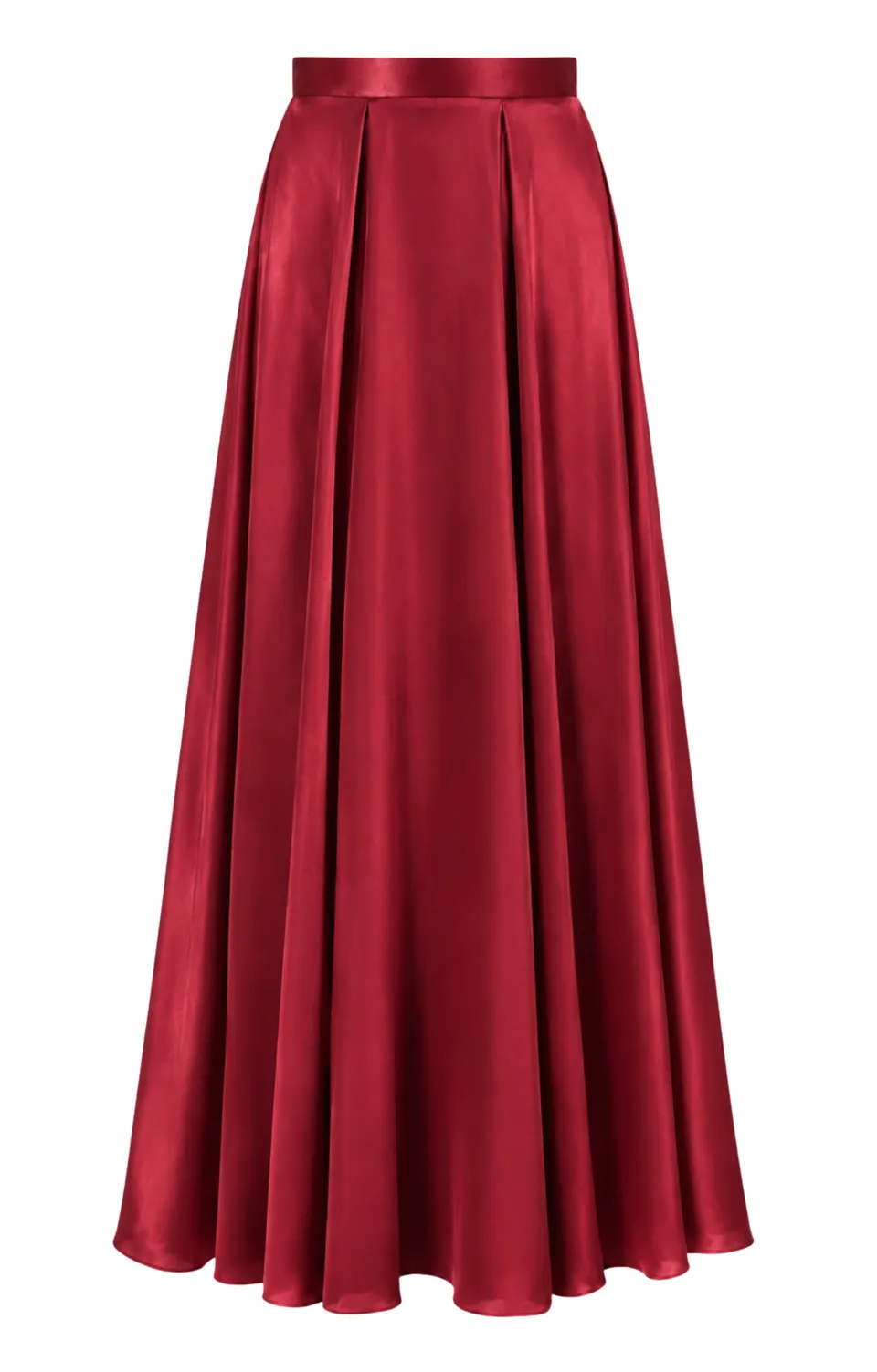 Temperley London Amerie spódnica satynowa bordowa jedwab