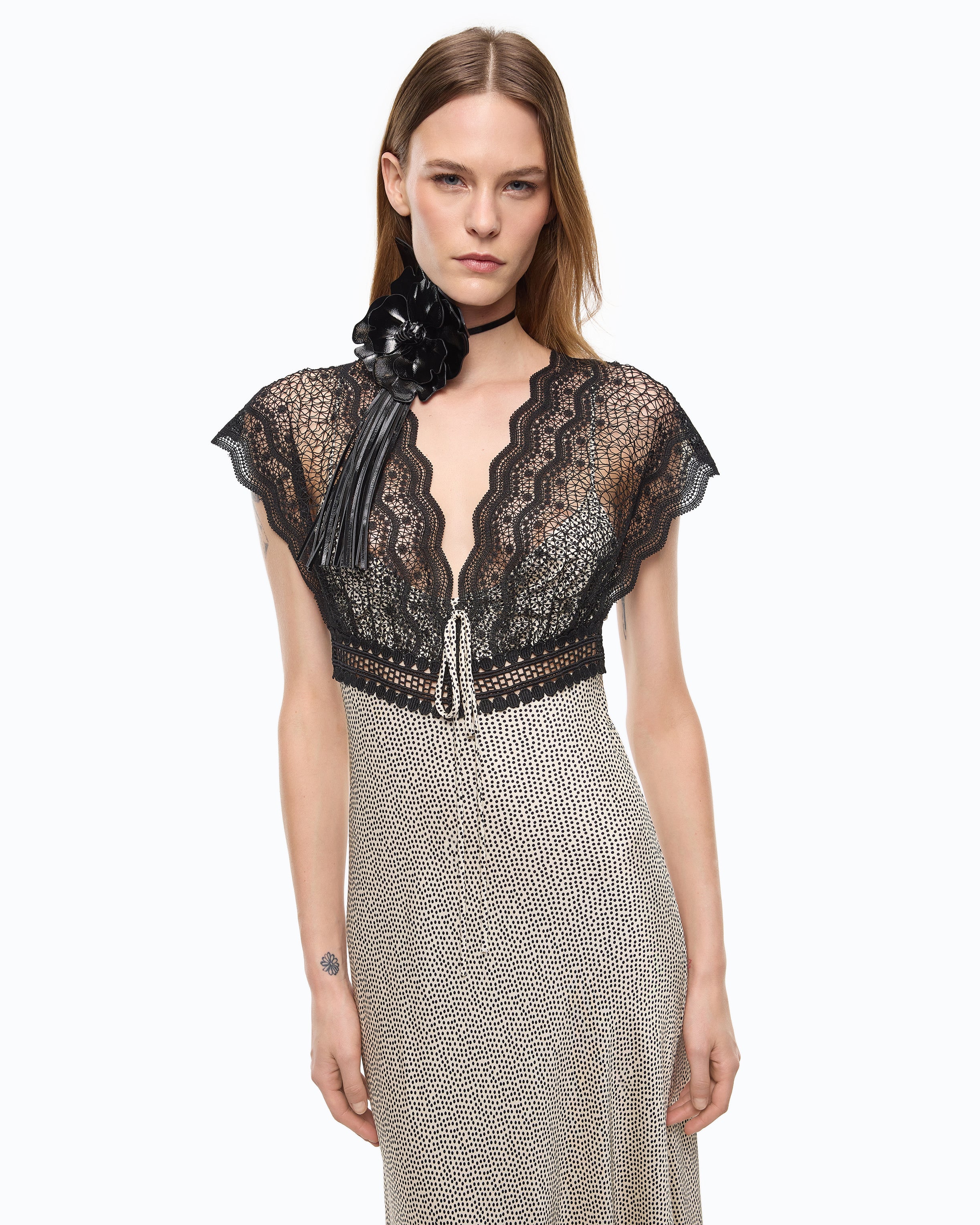 Pinko Aspasia Dress sukienka długa w kropki