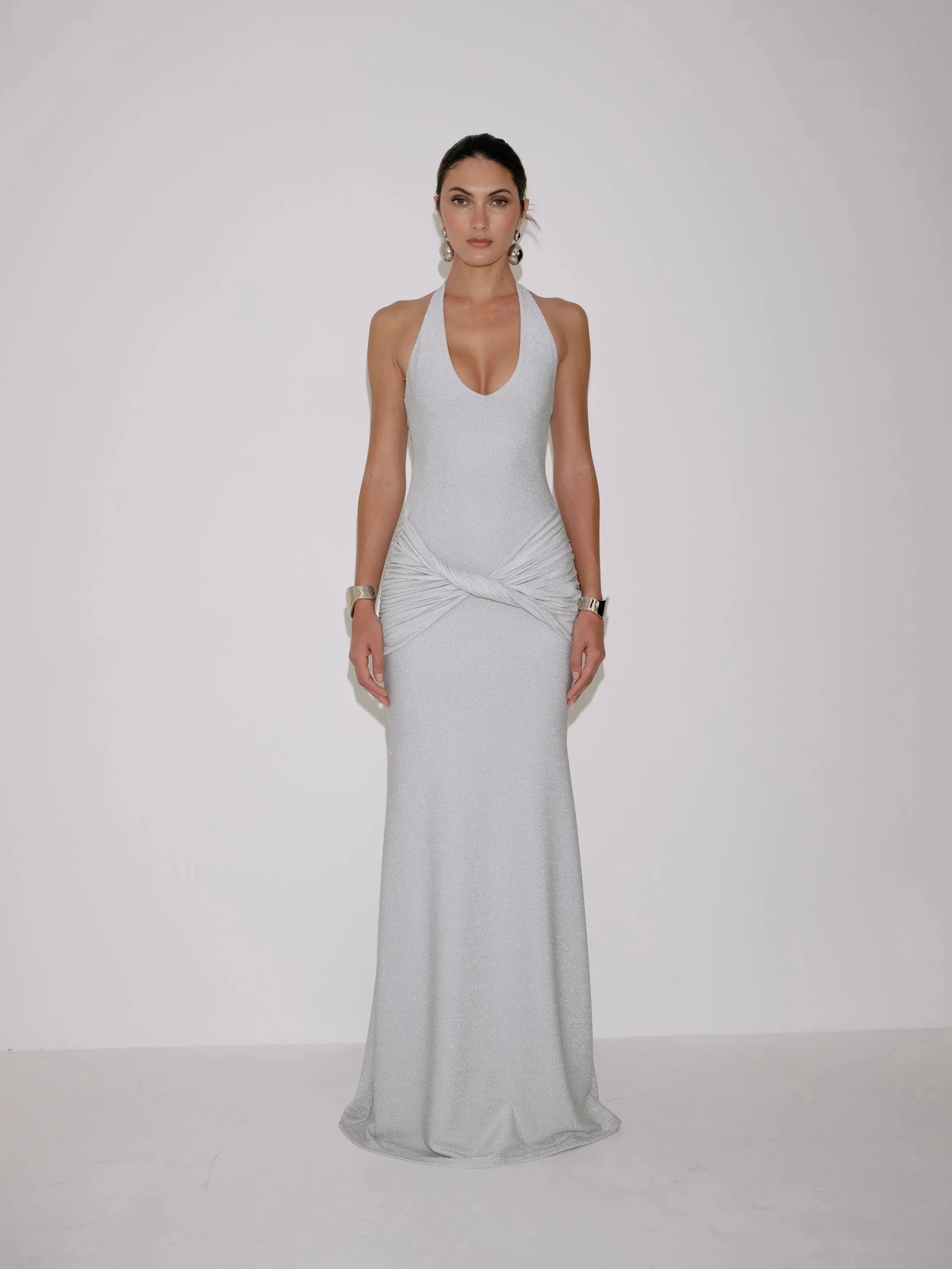Delfi Collective Soraya sukienka wieczorowa ice lurex