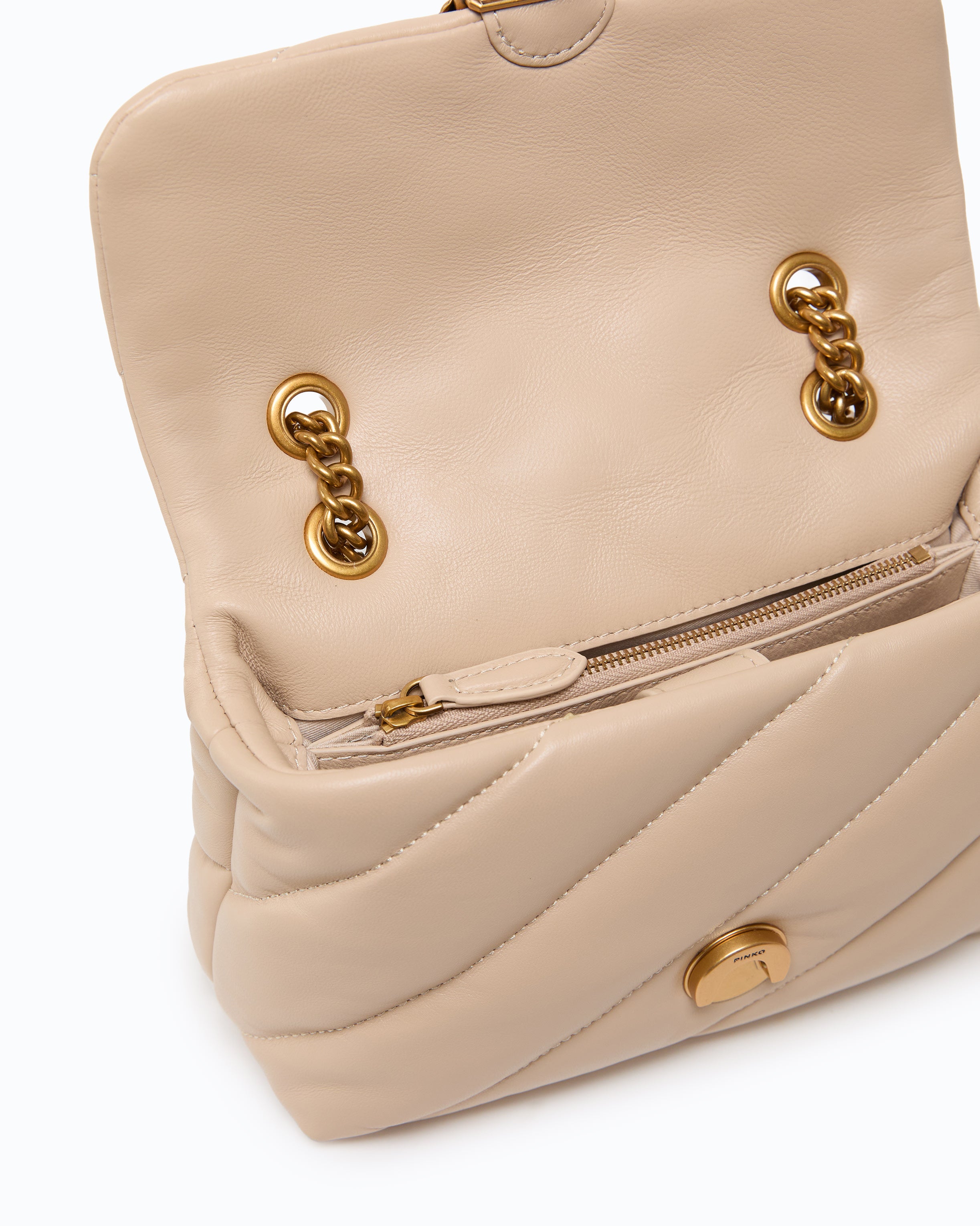 Pinko Love Bag Puff Maxi Quilt torebka beżowa mini