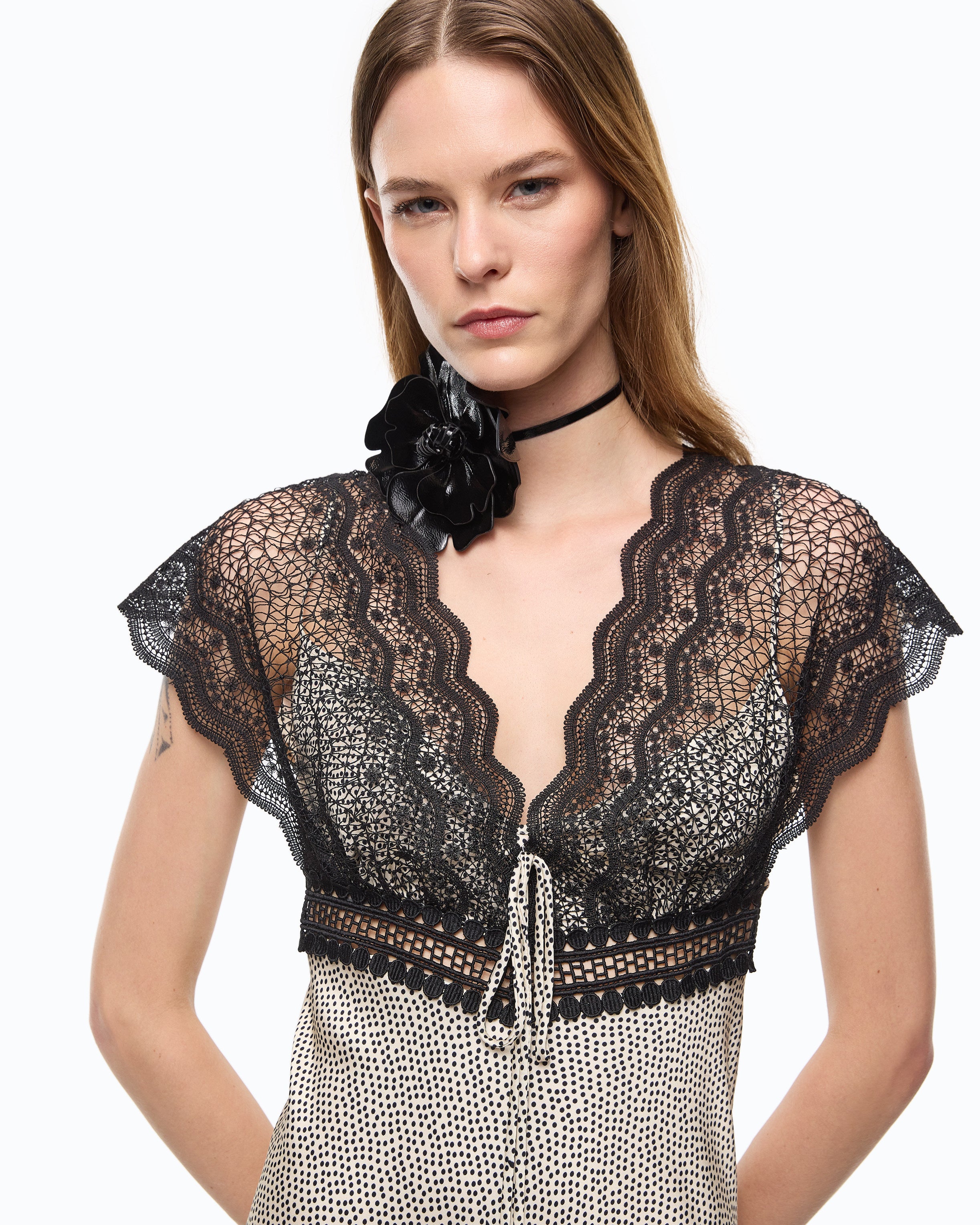 Pinko Aspasia Dress sukienka długa w kropki