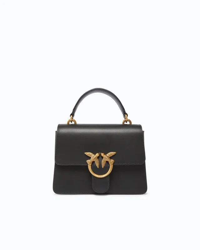 Pinko Love Bag Mini One Top Handle Light Simply torebka skórzana czarna