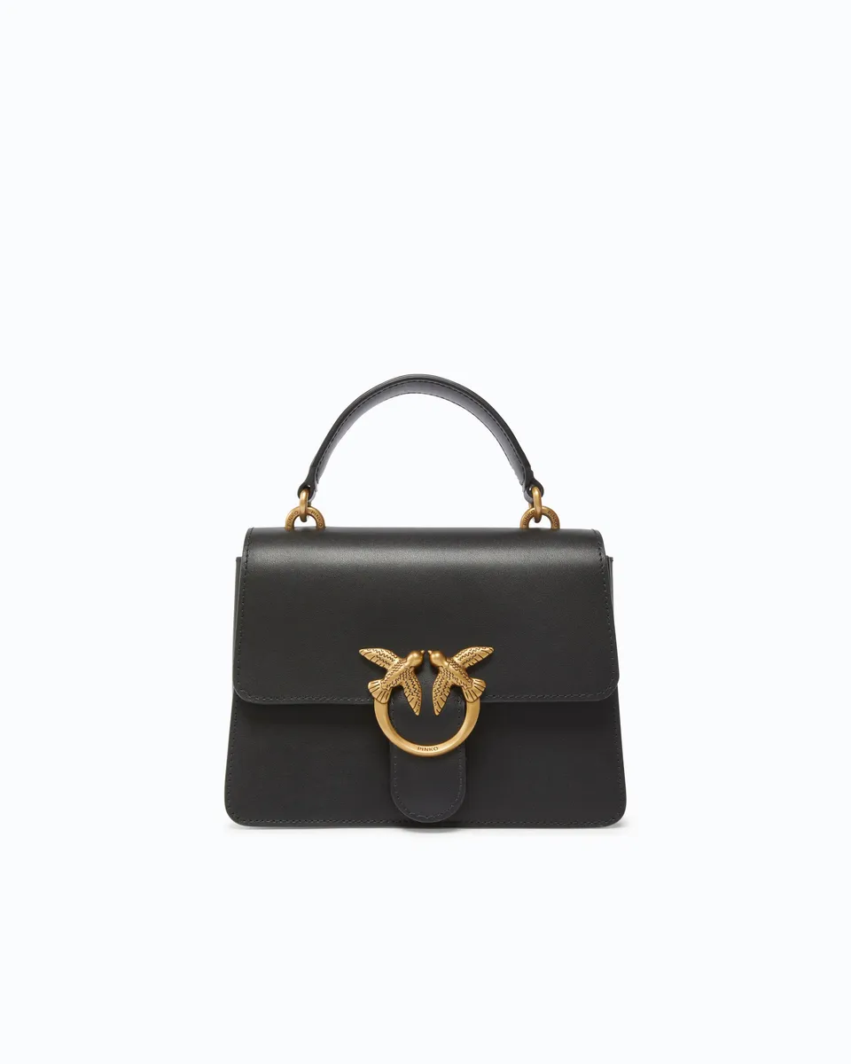 Pinko Love Bag Mini One Top Handle Light Simply torebka skórzana czarna