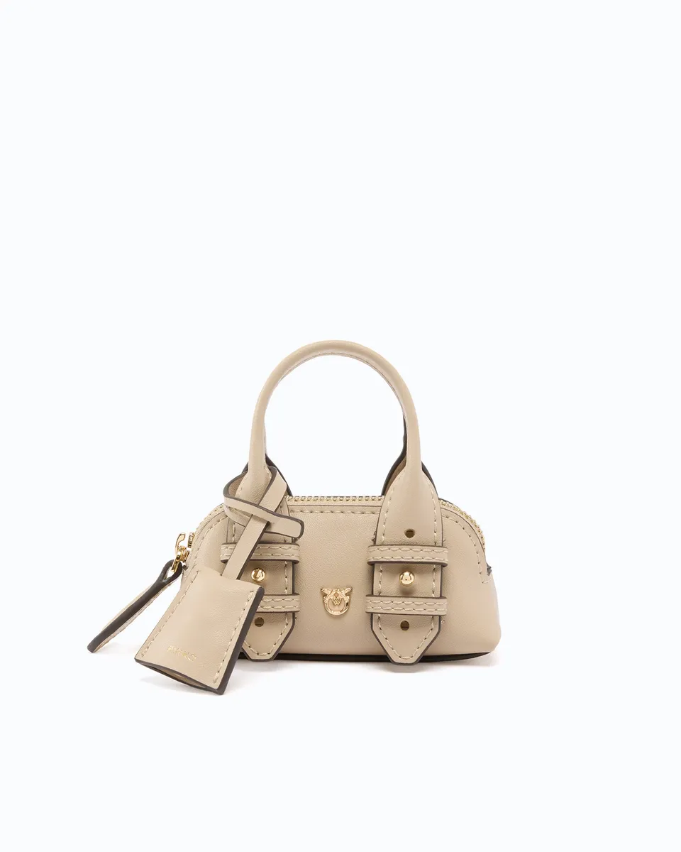 Pinko Nano Escape Bag brelok skórzany mini bowling