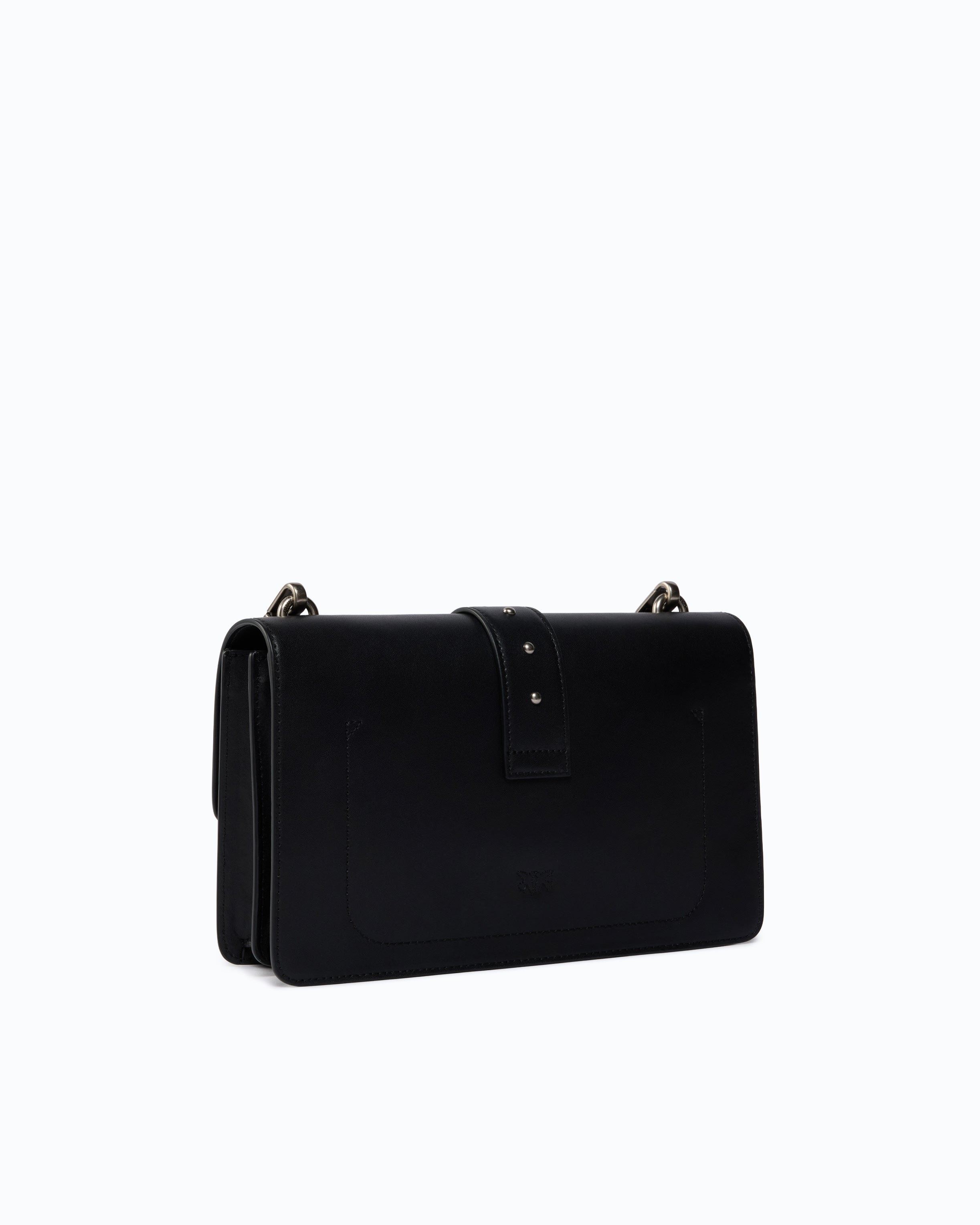 Pinko Love Bag One New Buckle torebka czarna skórzana