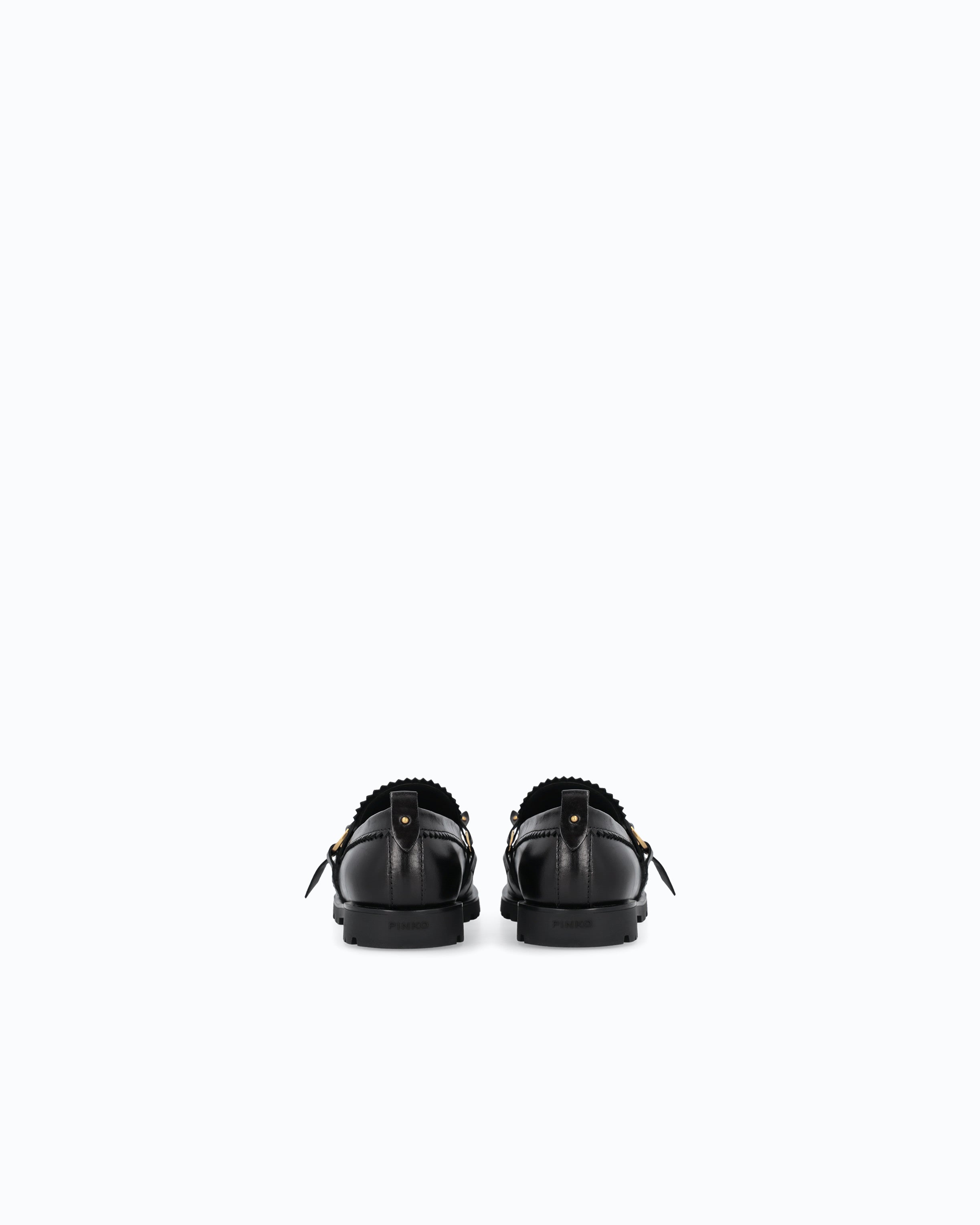 Pinko Nora 08 Loafer mokasyny skórzane czarne
