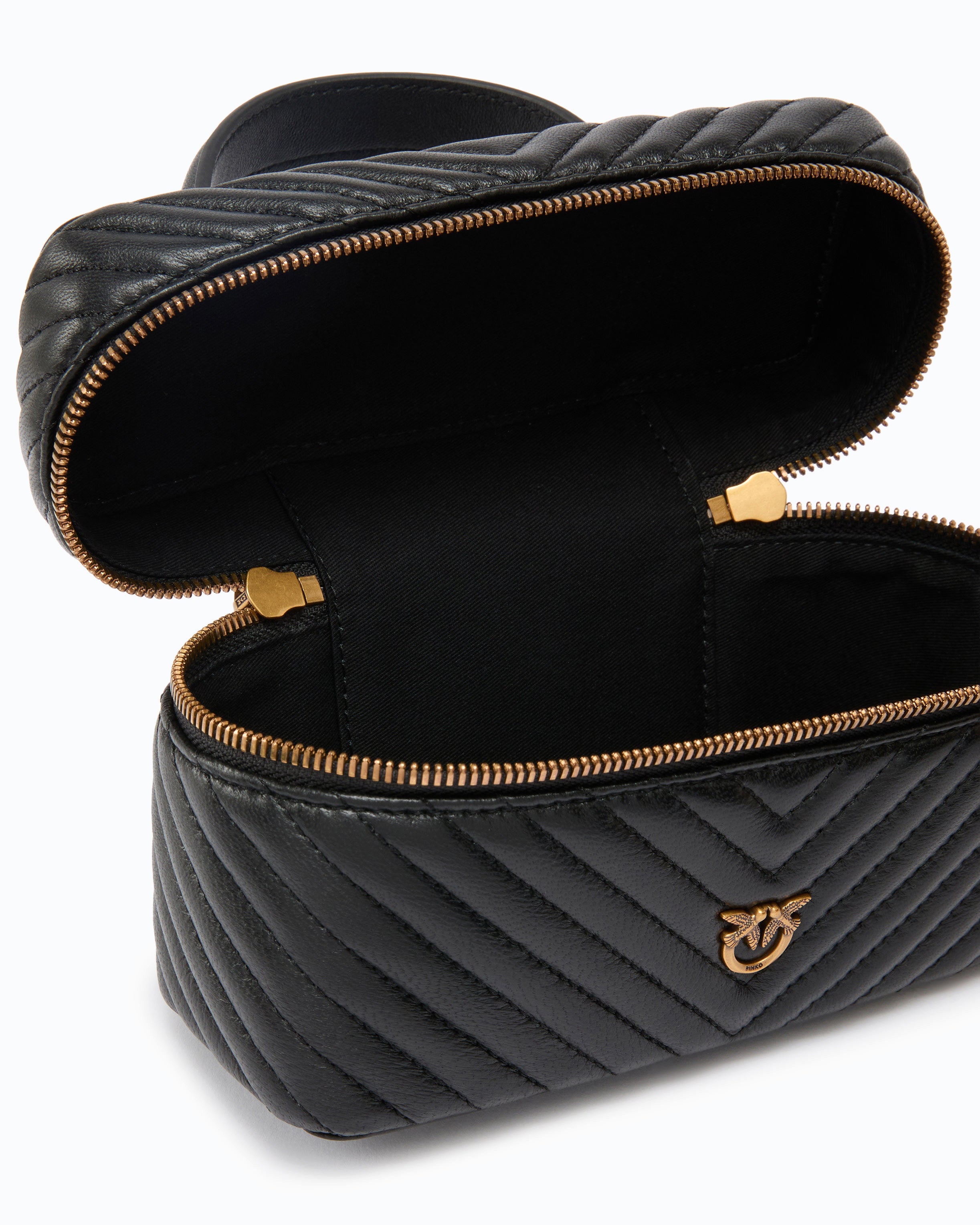 Pinko Vanity Soft Mini torebka czarna skora pikowana