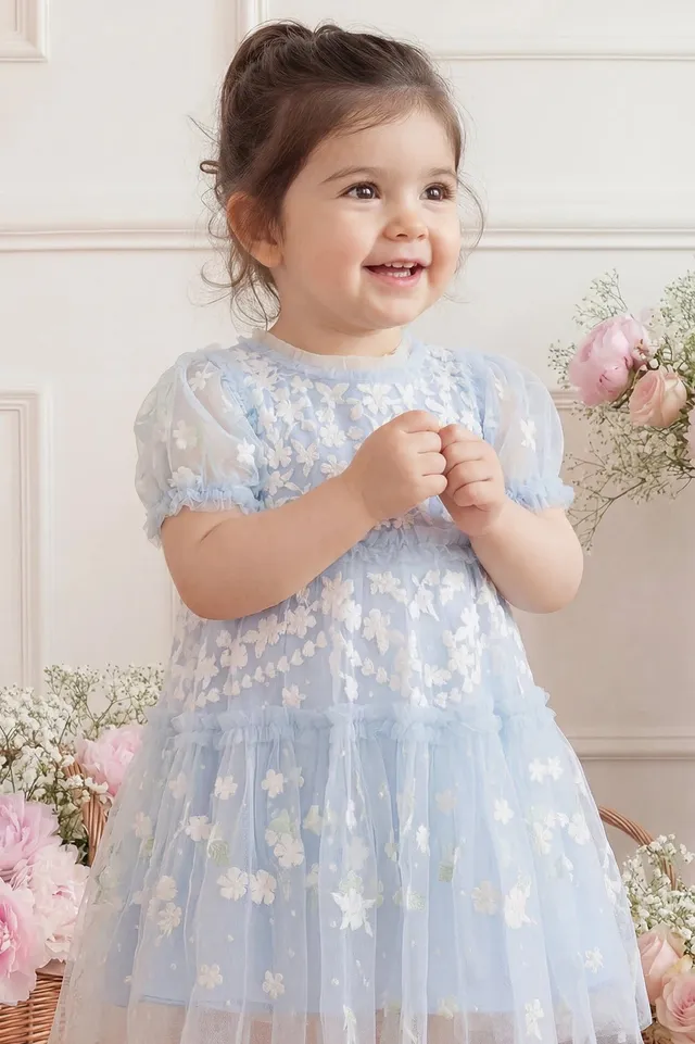 Needle & Thread Garland Ribbon Baby Dress sukienka niebieska