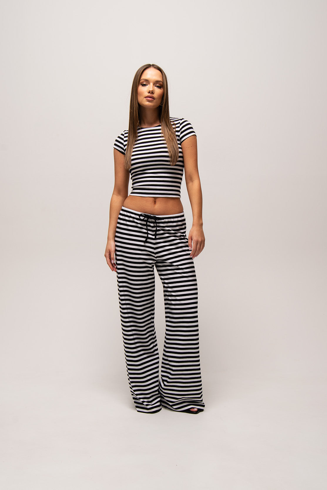 Nudyess Clara top Black Stripes bawełniany