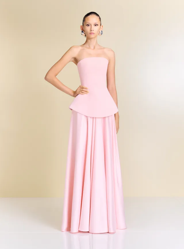 Solace London Oriana Maxi sukienka różowa bez ramiączek