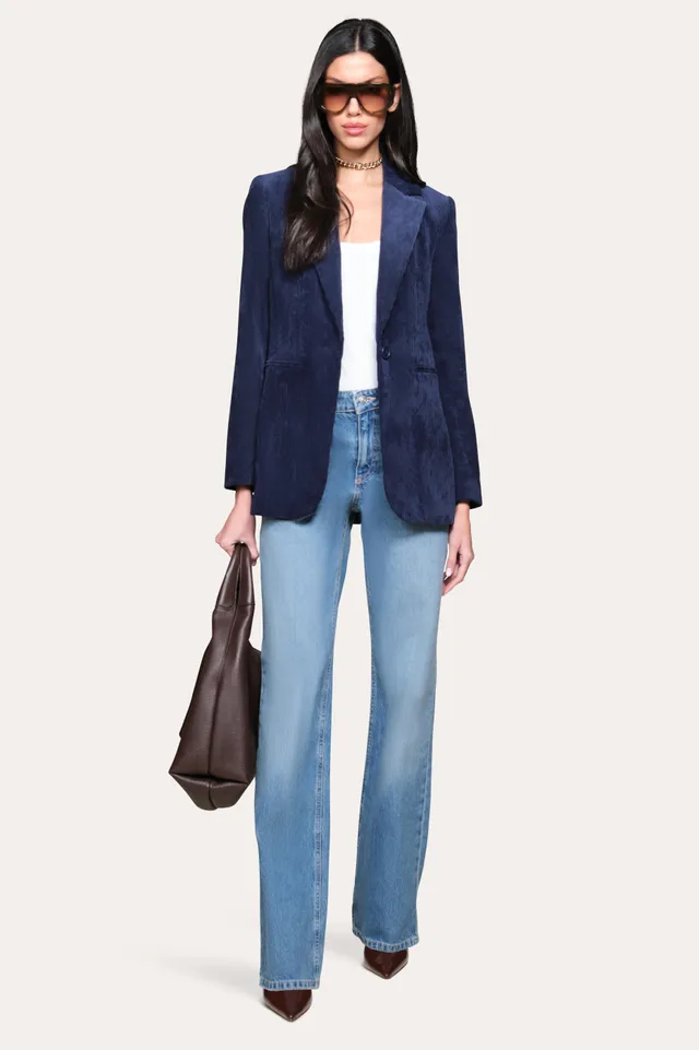 Elie Tahari Gloria marynarka Galaxy Navy sztruksowa