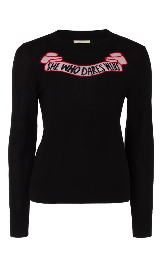 Temperley London She Who Dares sweter czarny merino