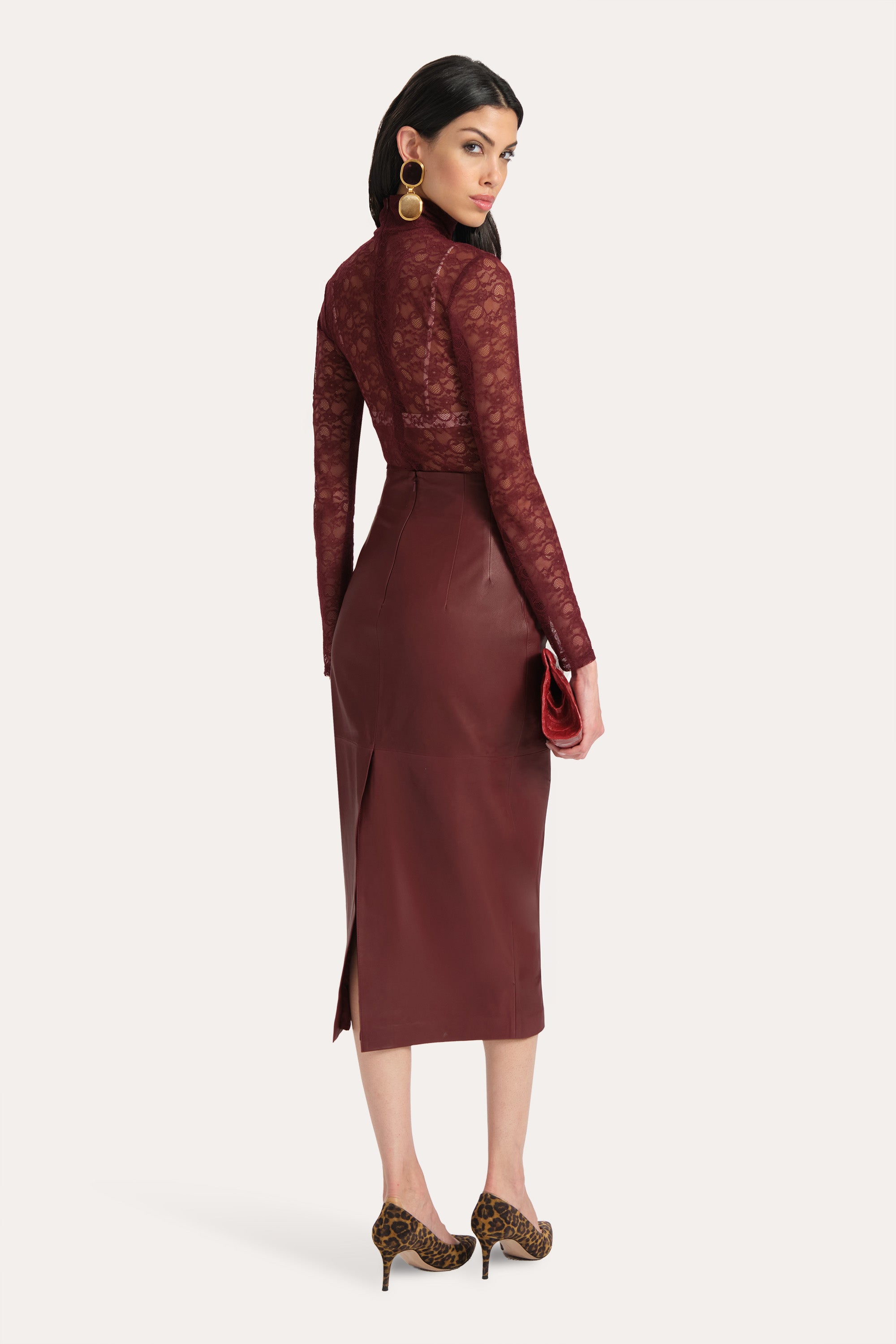 Elie Tahari Annabelle body koronkowe Jester Red