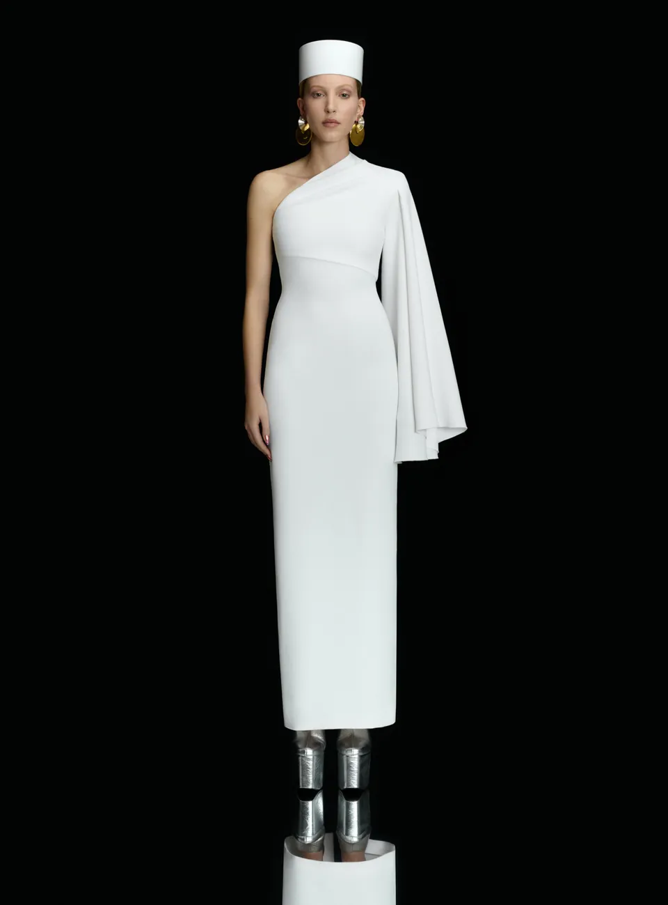 Solace London Elisa sukienka wieczorowa kremowa maxi