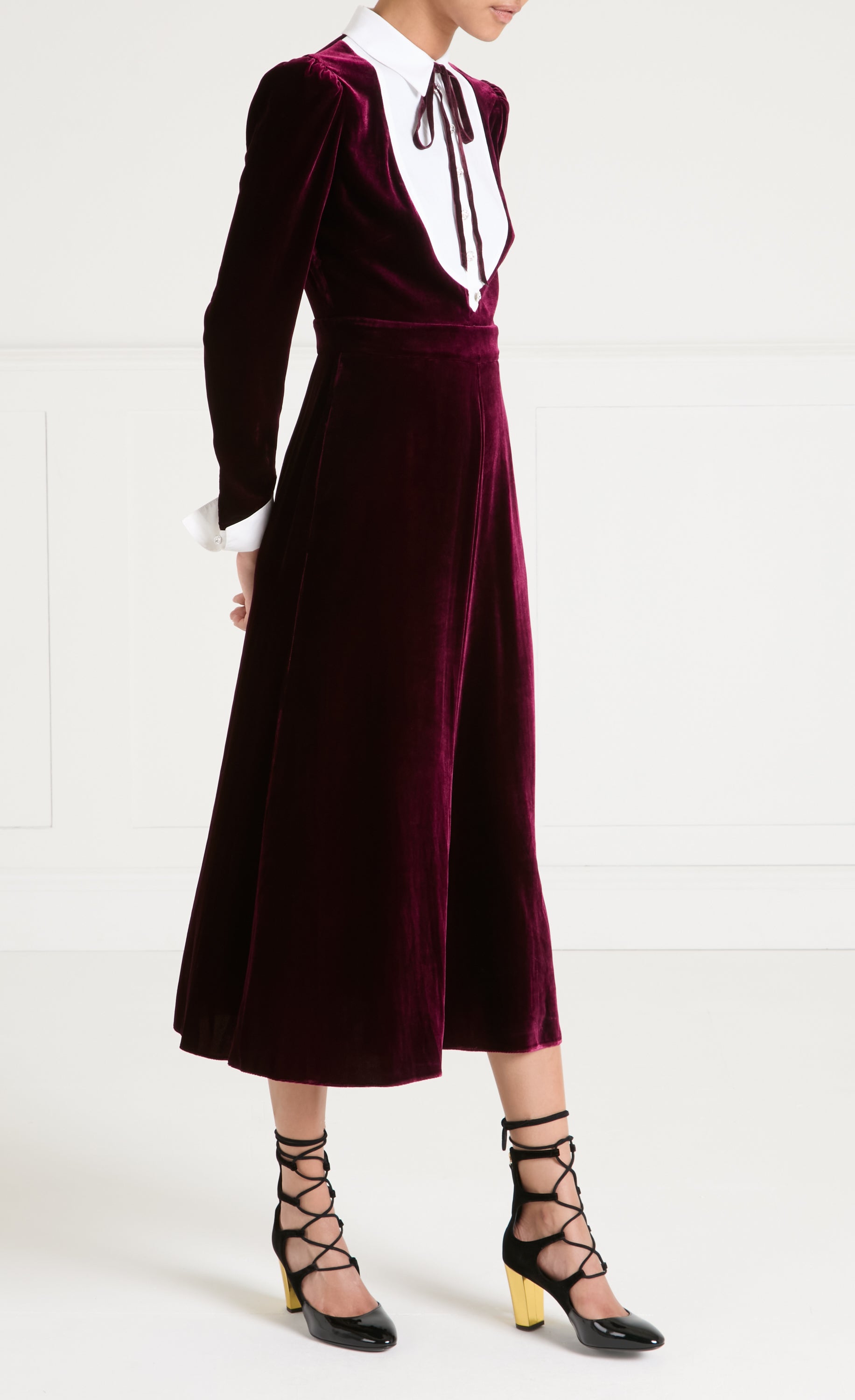 Temperley London Pompidou sukienka bordowa midi