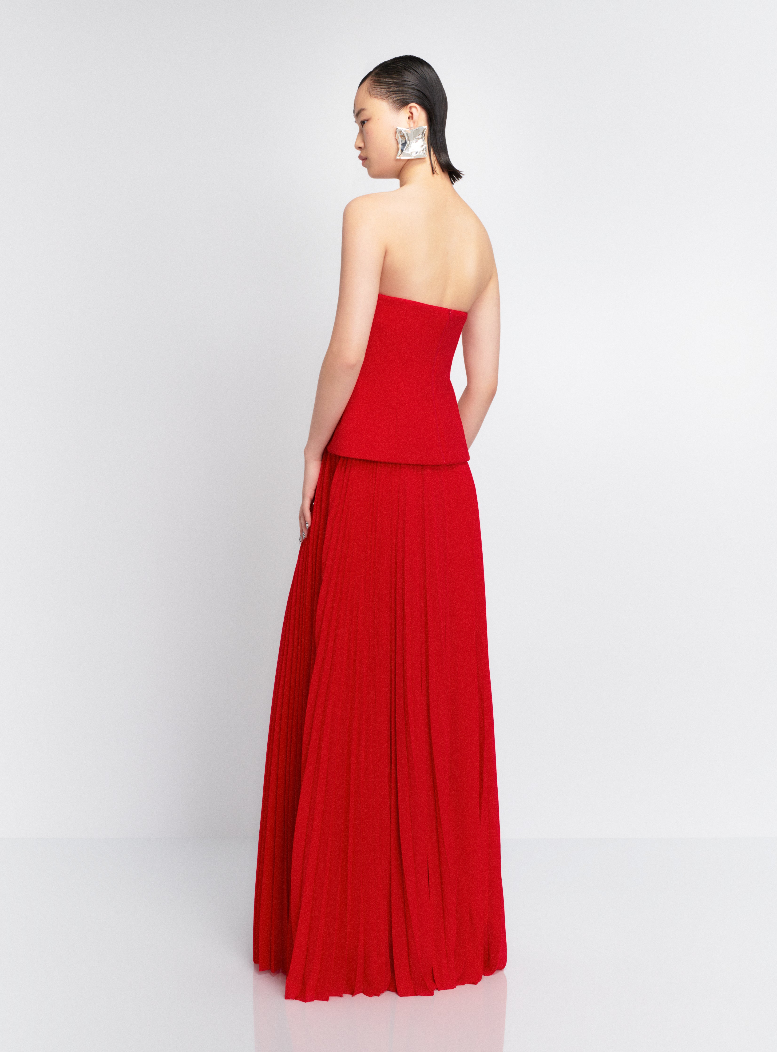 Solace London The Britt Maxi sukienka Red plisowana