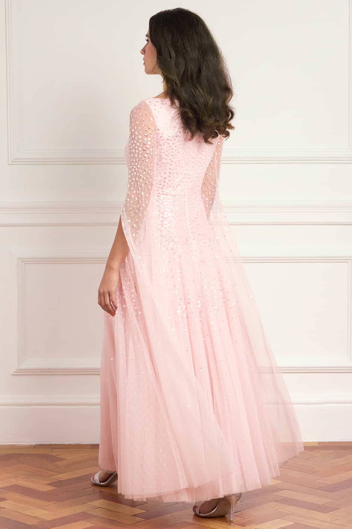 Needle & Thread Sunrise Sequin Gown suknia różowa cekiny