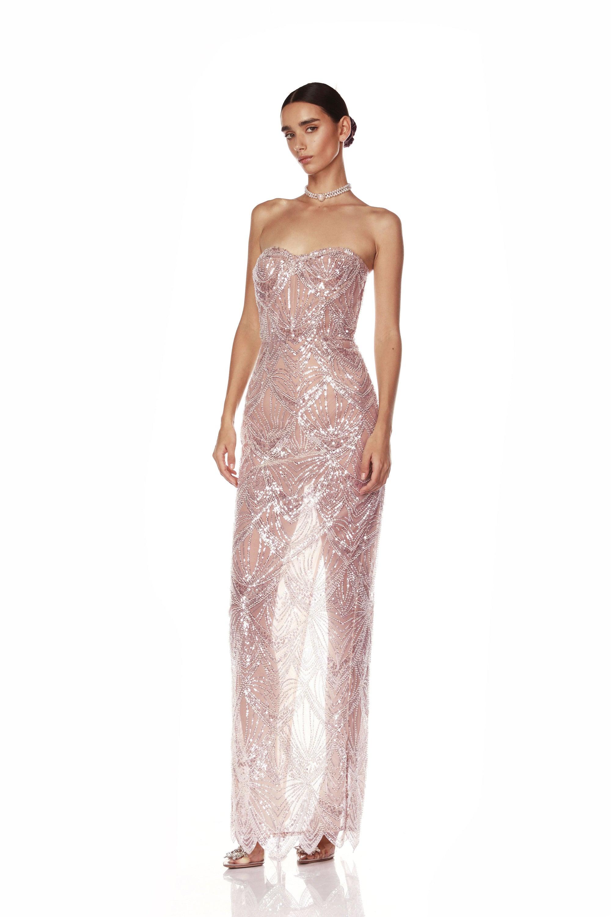 Bronx and Banco Giselle Blush sukienka wieczorowa maxi
